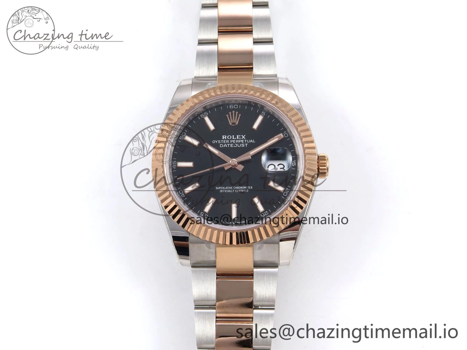 DateJust 41 126331 ARF 1:1 Best Edition 904L Steel Black Dial on SS RG Oyster Bracelet SH3235（Gain Weight） Thermal 1099