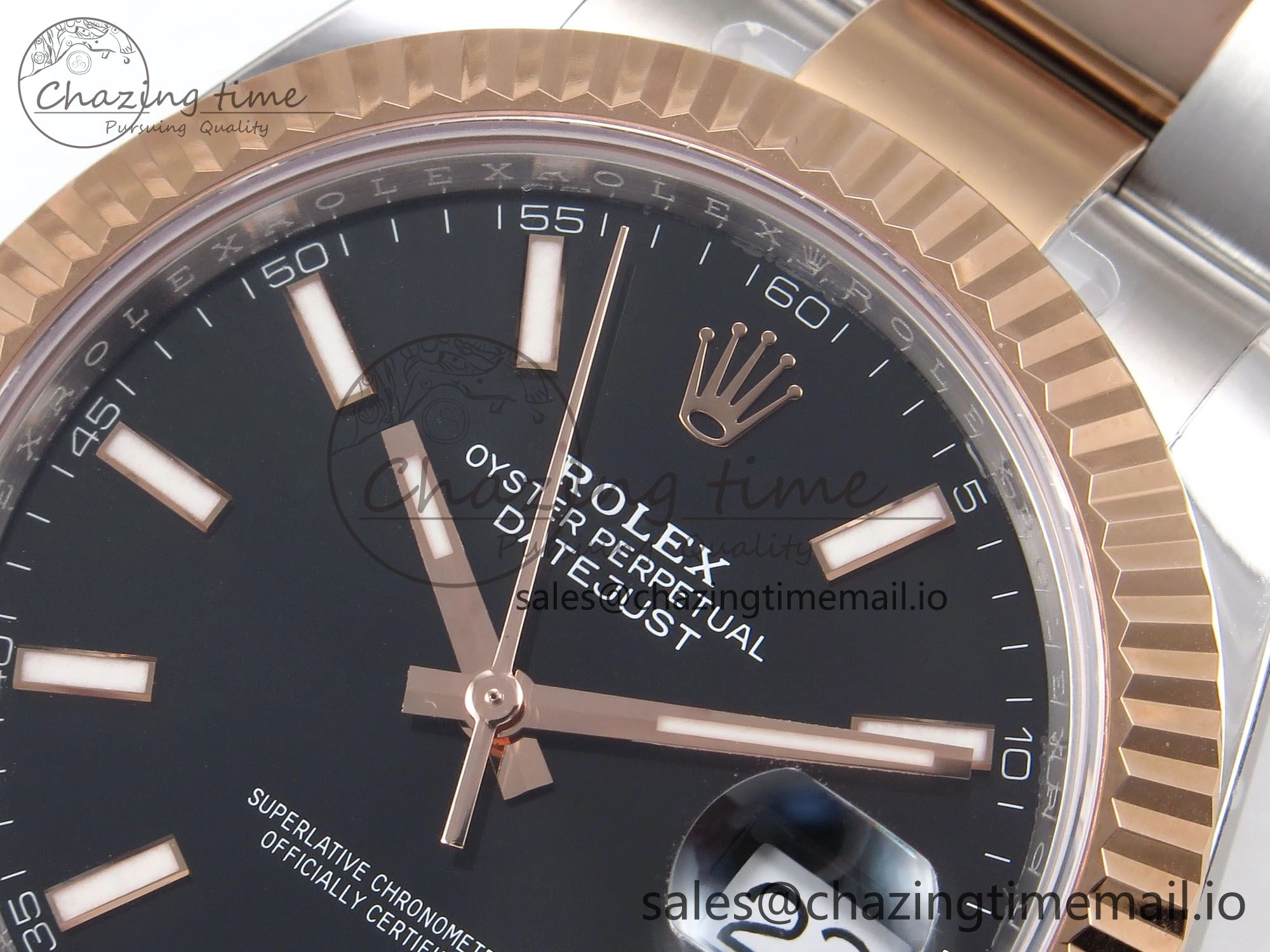 DateJust 41 126331 ARF 1:1 Best Edition 904L Steel Black Dial on SS RG Oyster Bracelet SH3235（Gain Weight） Thermal 1099