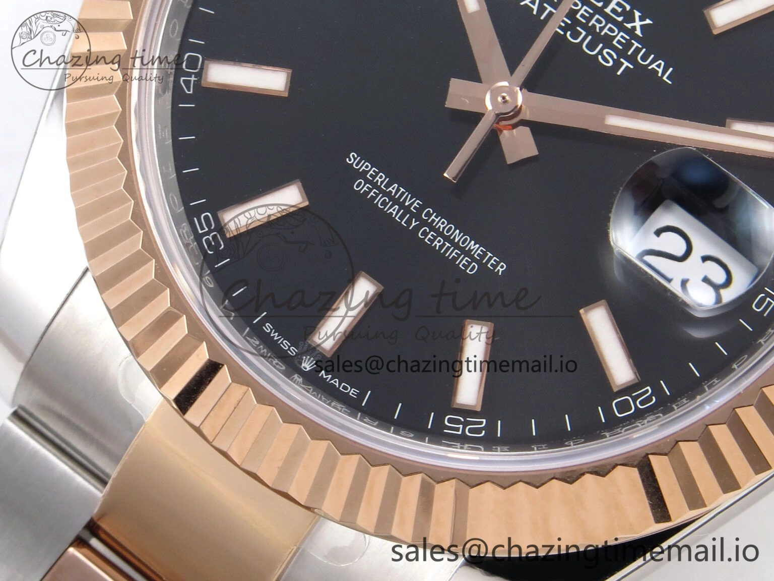DateJust 41 126331 ARF 1:1 Best Edition 904L Steel Black Dial on SS RG Oyster Bracelet SH3235（Gain Weight） Thermal 1099