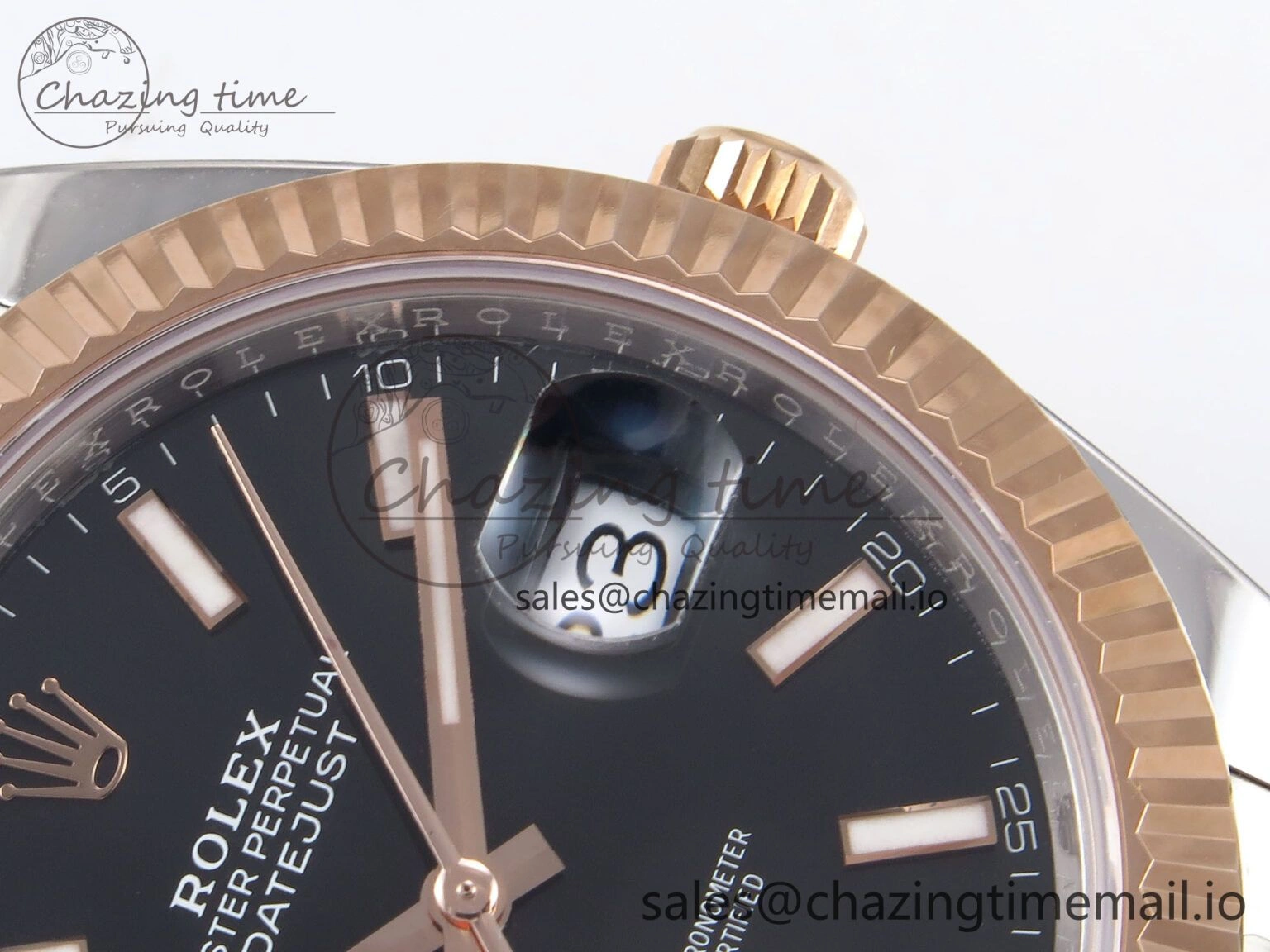 DateJust 41 126331 ARF 1:1 Best Edition 904L Steel Black Dial on SS RG Oyster Bracelet SH3235（Gain Weight） Thermal 1099