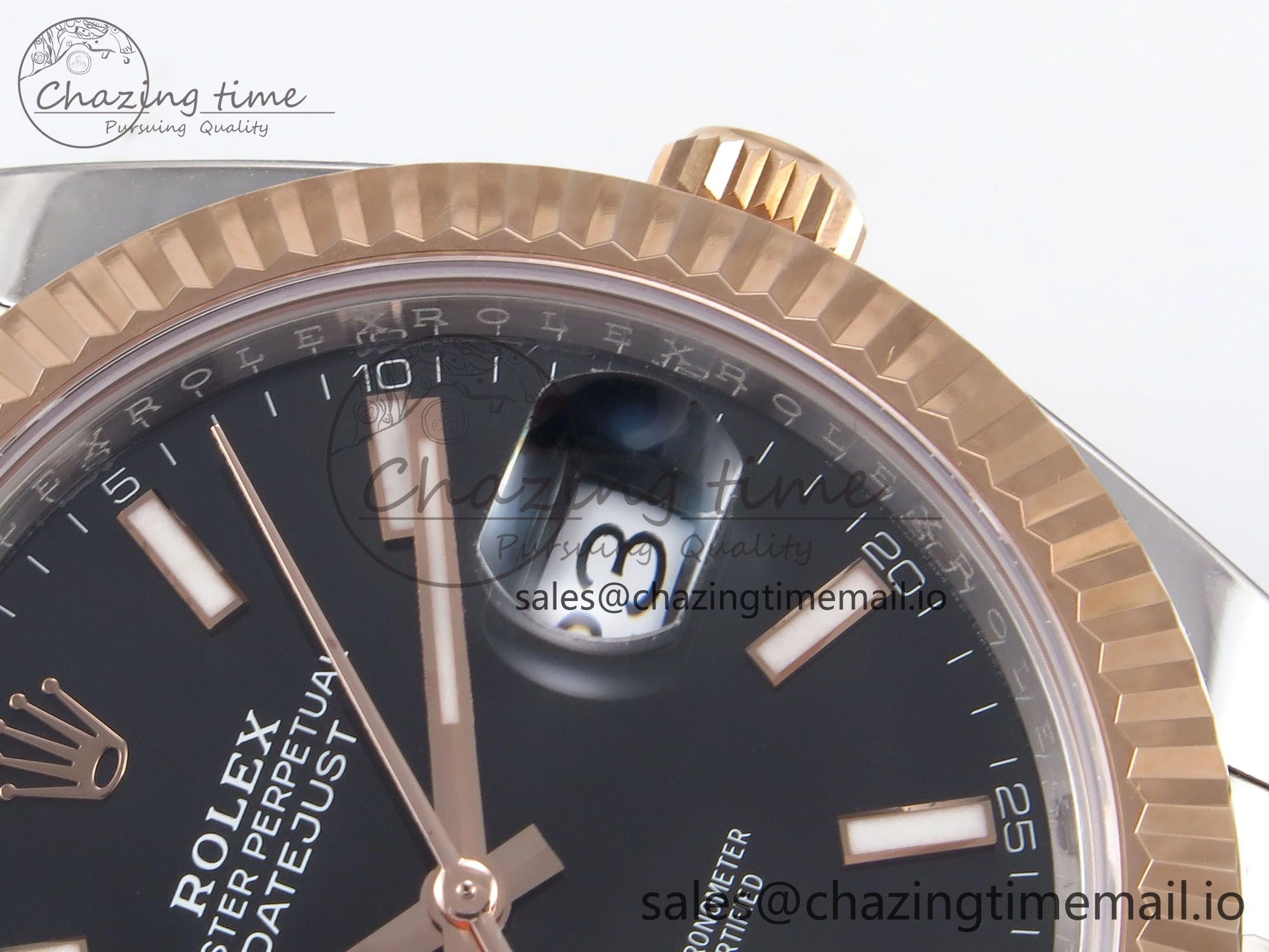DateJust 41 126331 ARF 1:1 Best Edition 904L Steel Black Dial on SS RG Oyster Bracelet SH3235（Gain Weight） Thermal 1099