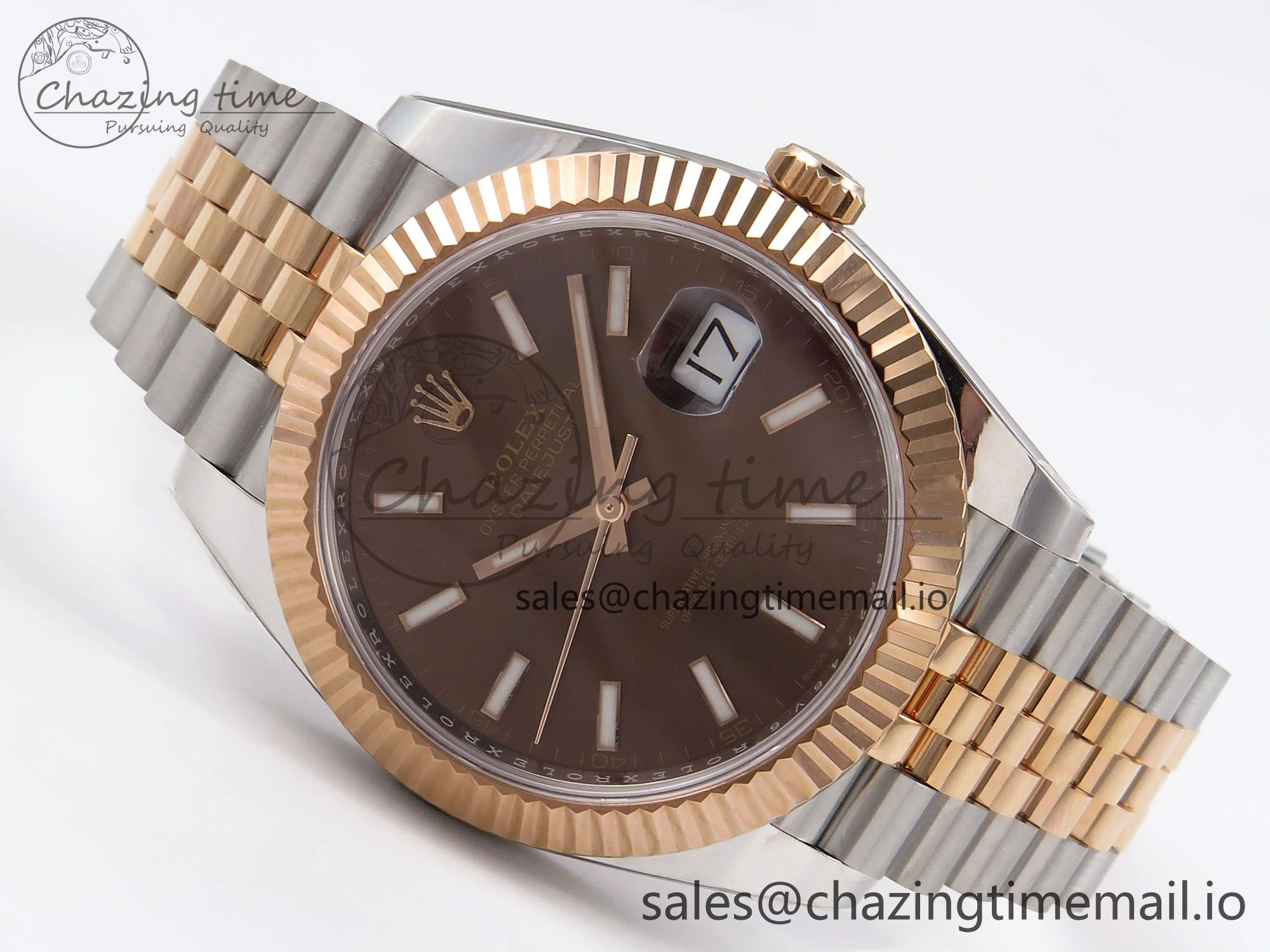 DateJust 41 126331 ARF 1:1 Best Edition 904L Steel Brown Dial on SS RG Jubilee Bracelet SH3235（Gain Weight） Affordable 1109