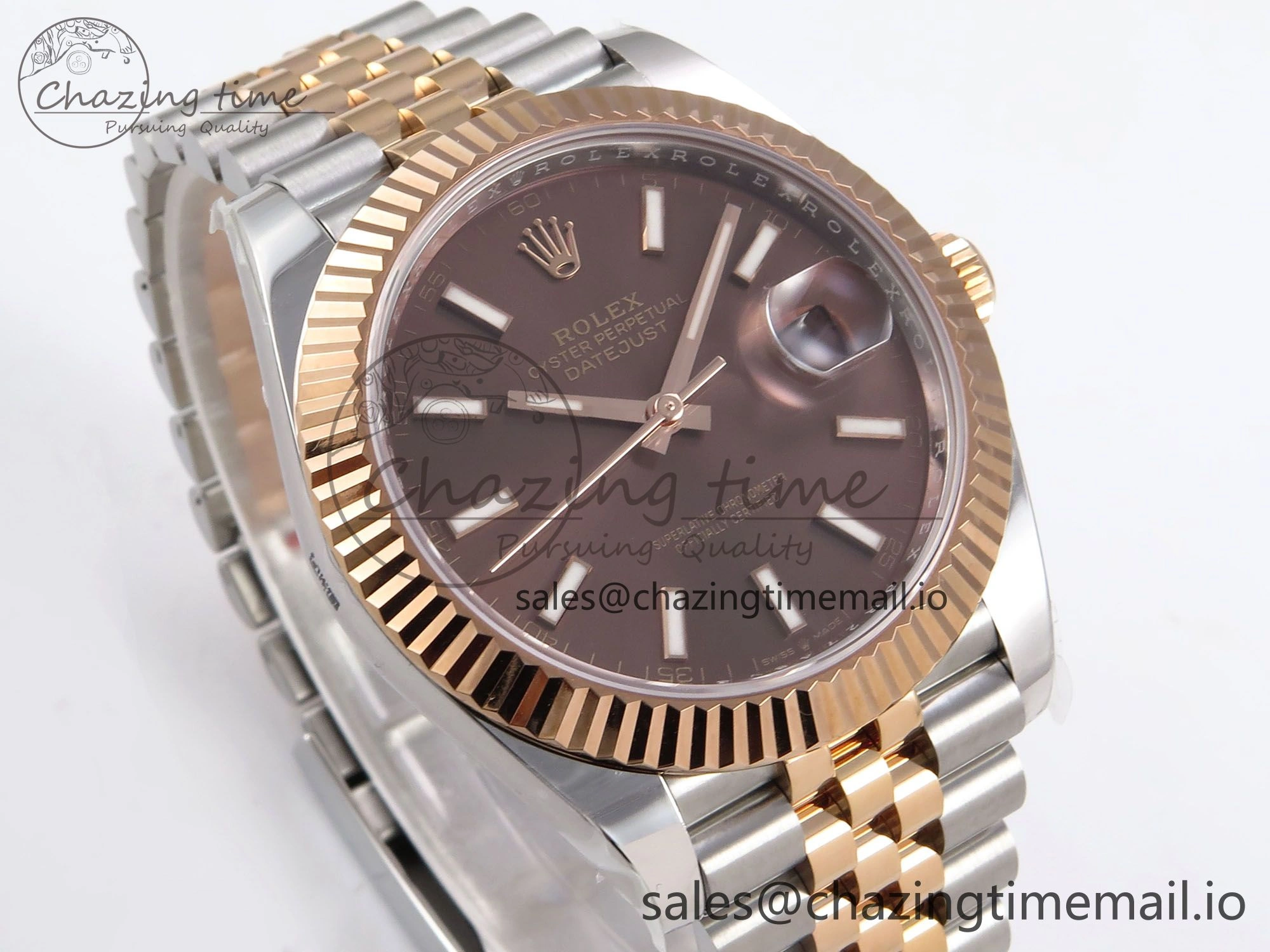 DateJust 41 126331 ARF 1:1 Best Edition 904L Steel Brown Dial on SS RG Jubilee Bracelet SH3235（Gain Weight） Affordable 1109