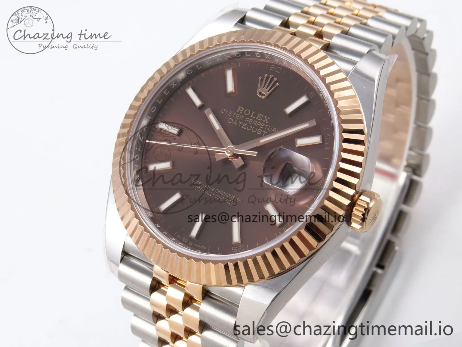 DateJust 41 126331 ARF 1:1 Best Edition 904L Steel Brown Dial on SS RG Jubilee Bracelet SH3235（Gain Weight） Affordable 1109