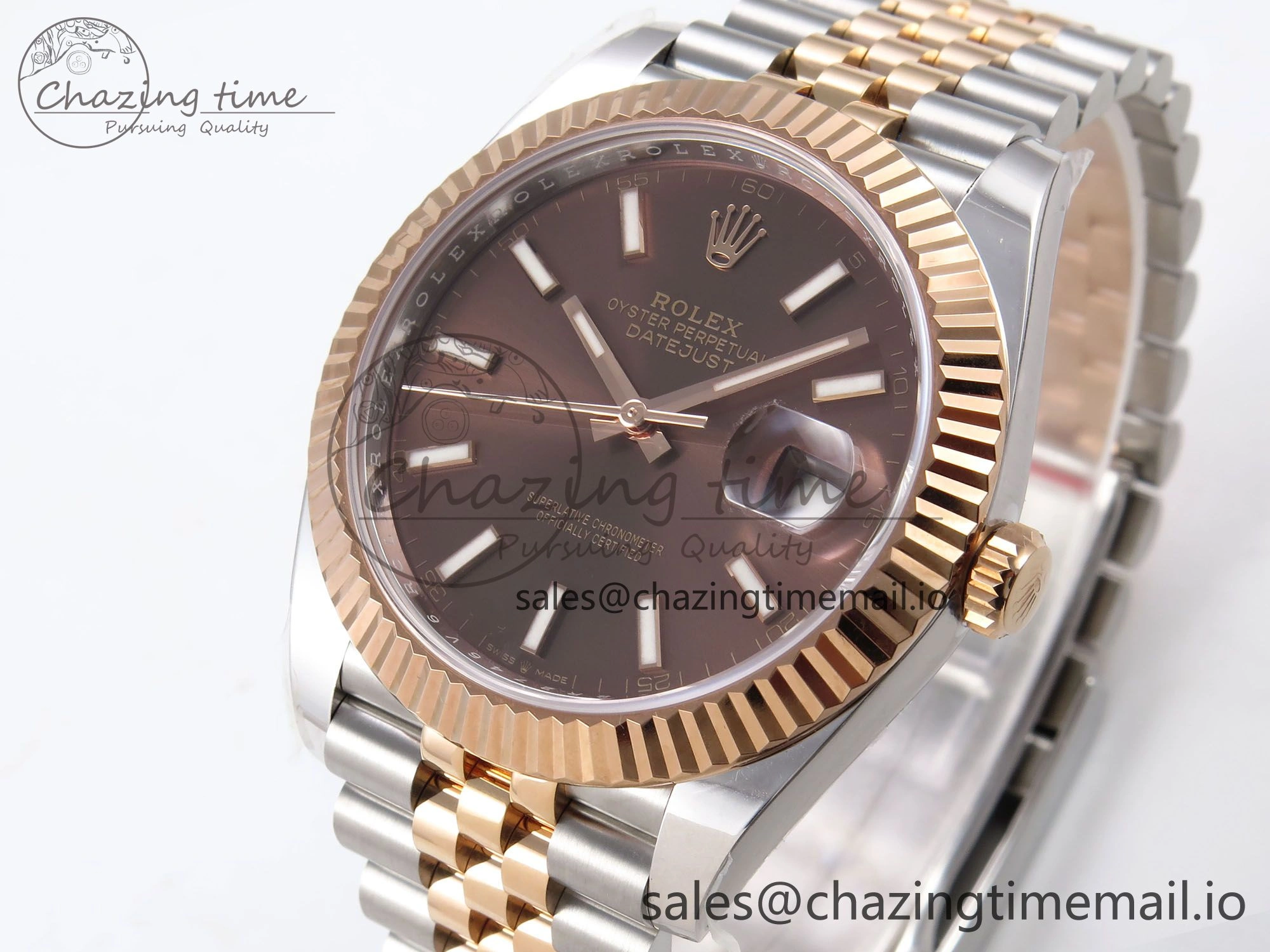 DateJust 41 126331 ARF 1:1 Best Edition 904L Steel Brown Dial on SS RG Jubilee Bracelet SH3235（Gain Weight） Affordable 1109