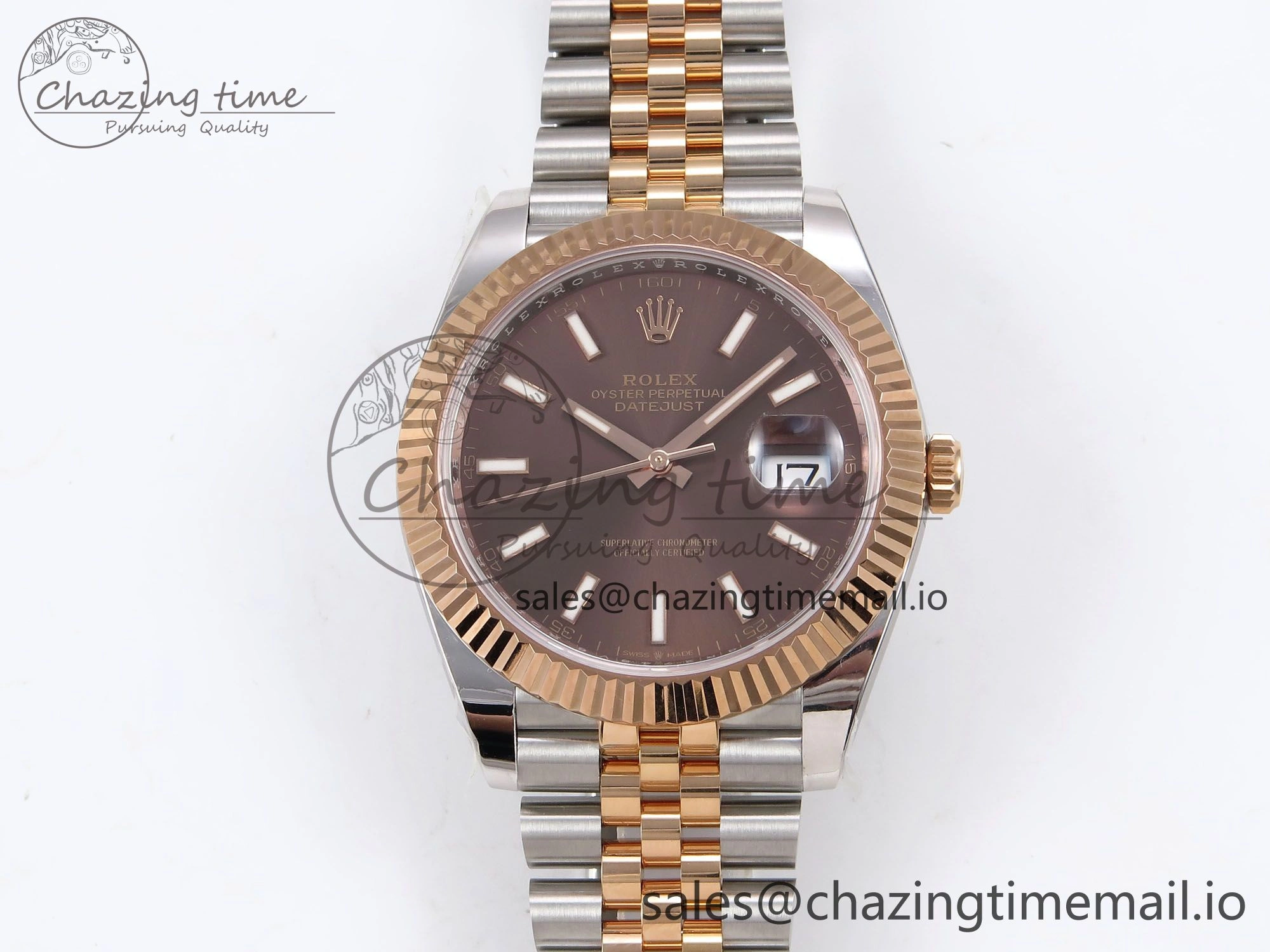 DateJust 41 126331 ARF 1:1 Best Edition 904L Steel Brown Dial on SS RG Jubilee Bracelet SH3235（Gain Weight） Affordable 1109