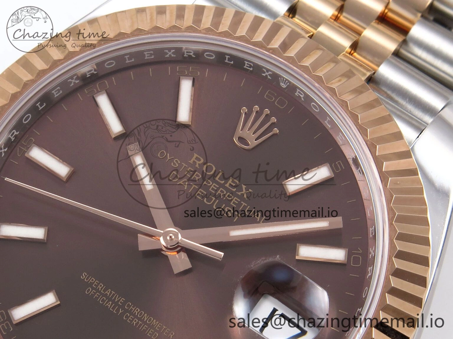 DateJust 41 126331 ARF 1:1 Best Edition 904L Steel Brown Dial on SS RG Jubilee Bracelet SH3235（Gain Weight） Affordable 1109