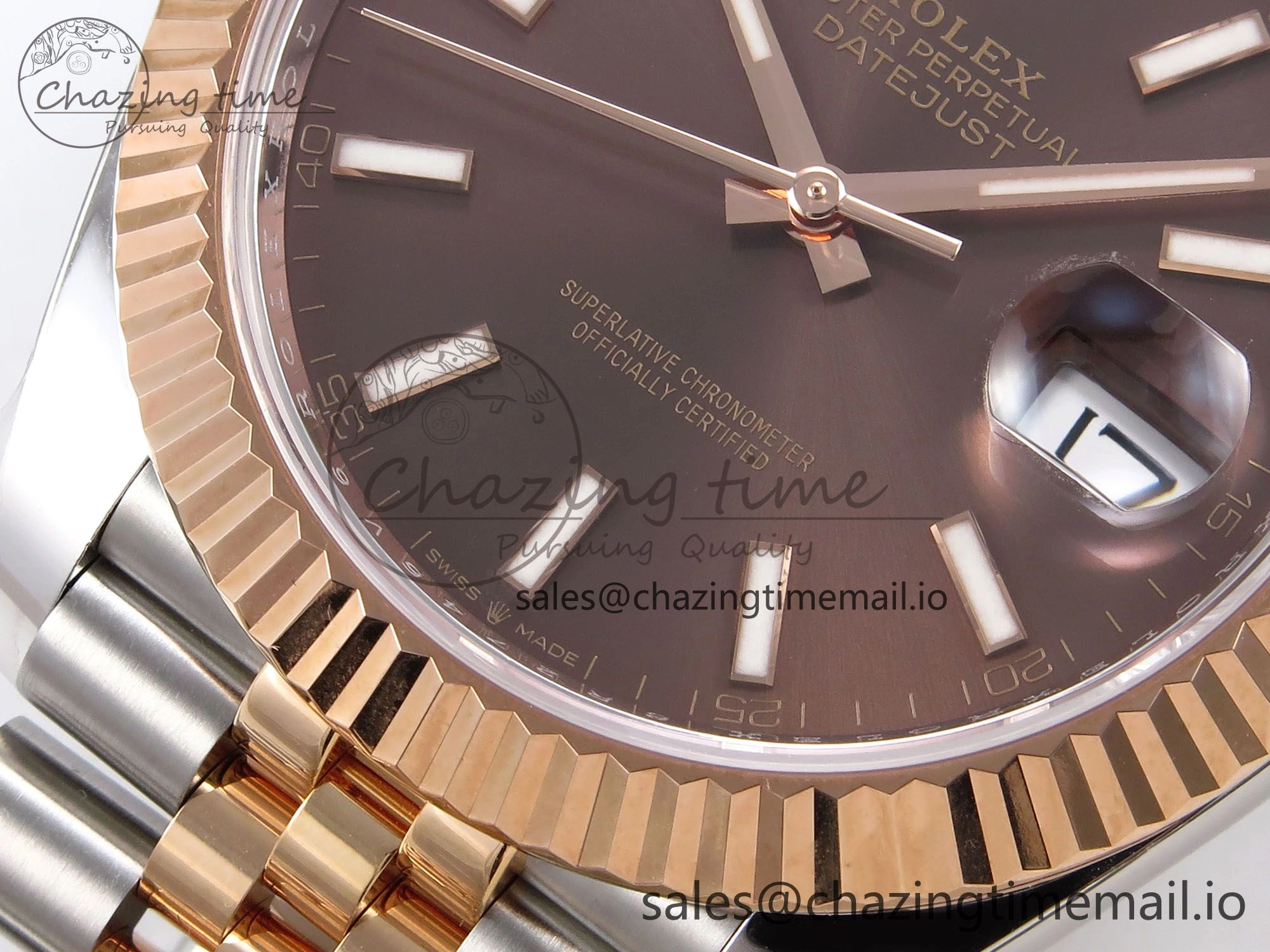 DateJust 41 126331 ARF 1:1 Best Edition 904L Steel Brown Dial on SS RG Jubilee Bracelet SH3235（Gain Weight） Affordable 1109