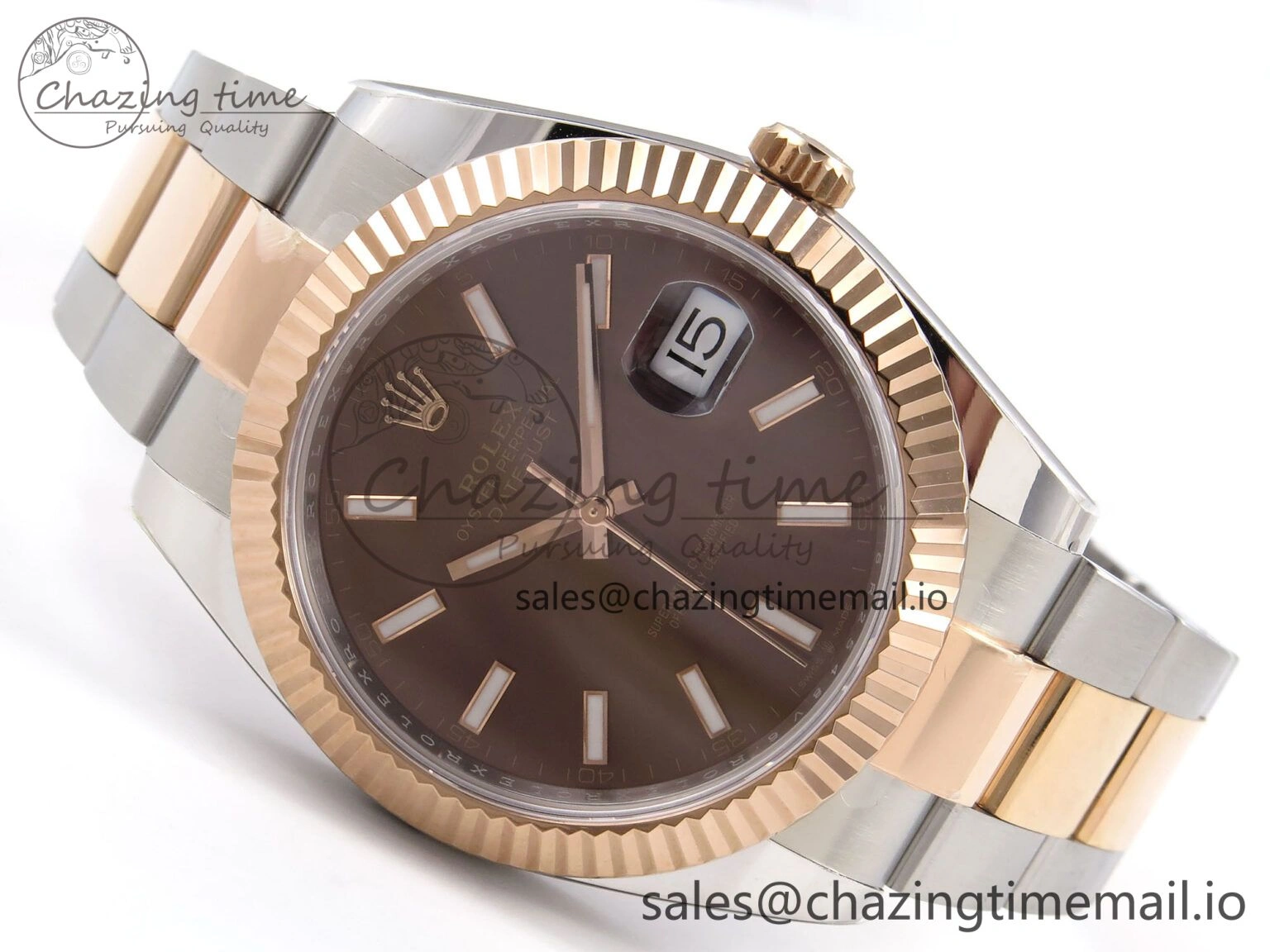 DateJust 41 126331 ARF 1:1 Best Edition 904L Steel Brown Dial on SS RG Oyster Bracelet SH3235（Gain Weight） Durable 1102