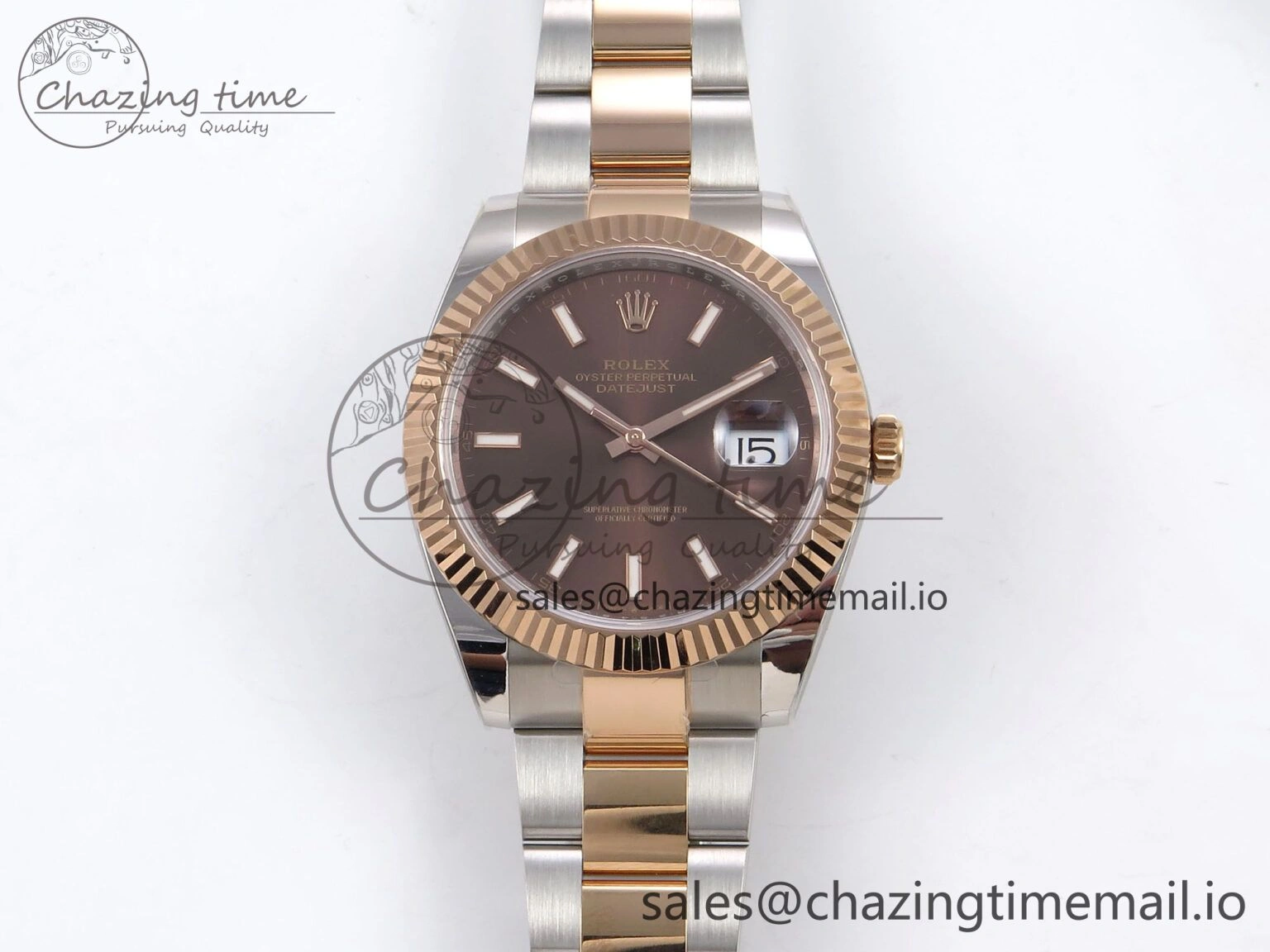 DateJust 41 126331 ARF 1:1 Best Edition 904L Steel Brown Dial on SS RG Oyster Bracelet SH3235（Gain Weight） Durable 1102