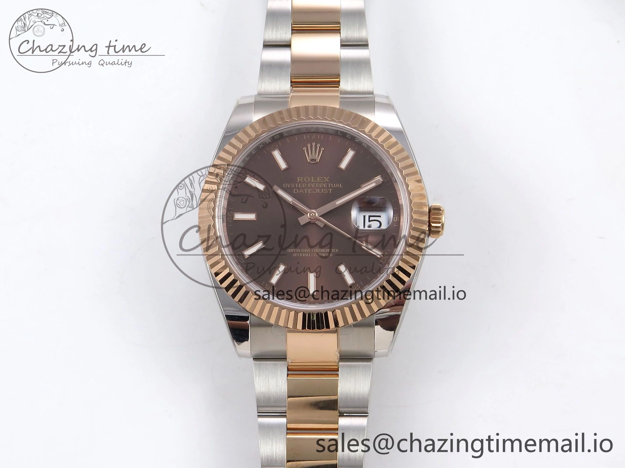 DateJust 41 126331 ARF 1:1 Best Edition 904L Steel Brown Dial on SS RG Oyster Bracelet SH3235（Gain Weight） Durable 1102