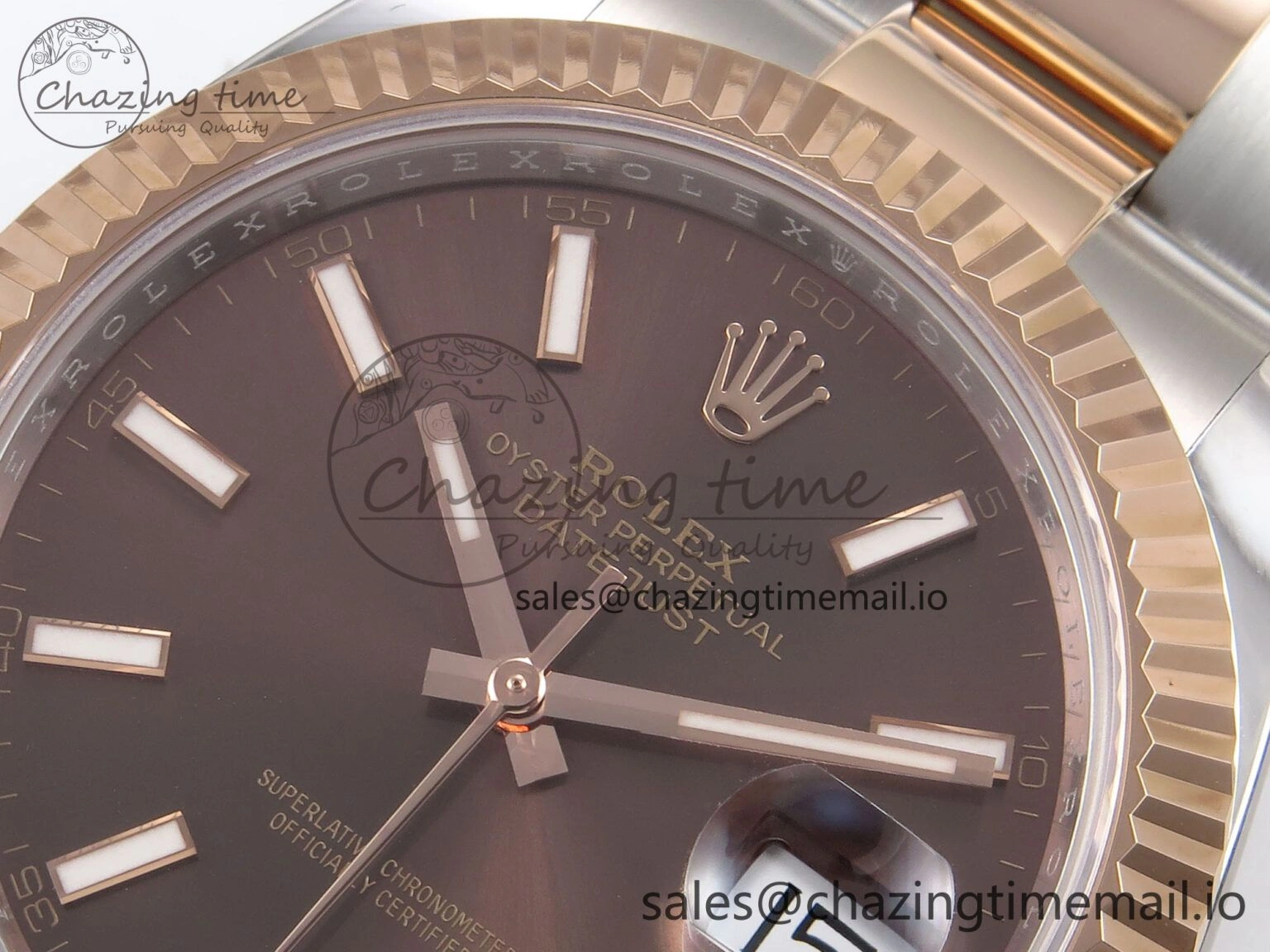 DateJust 41 126331 ARF 1:1 Best Edition 904L Steel Brown Dial on SS RG Oyster Bracelet SH3235（Gain Weight） Durable 1102