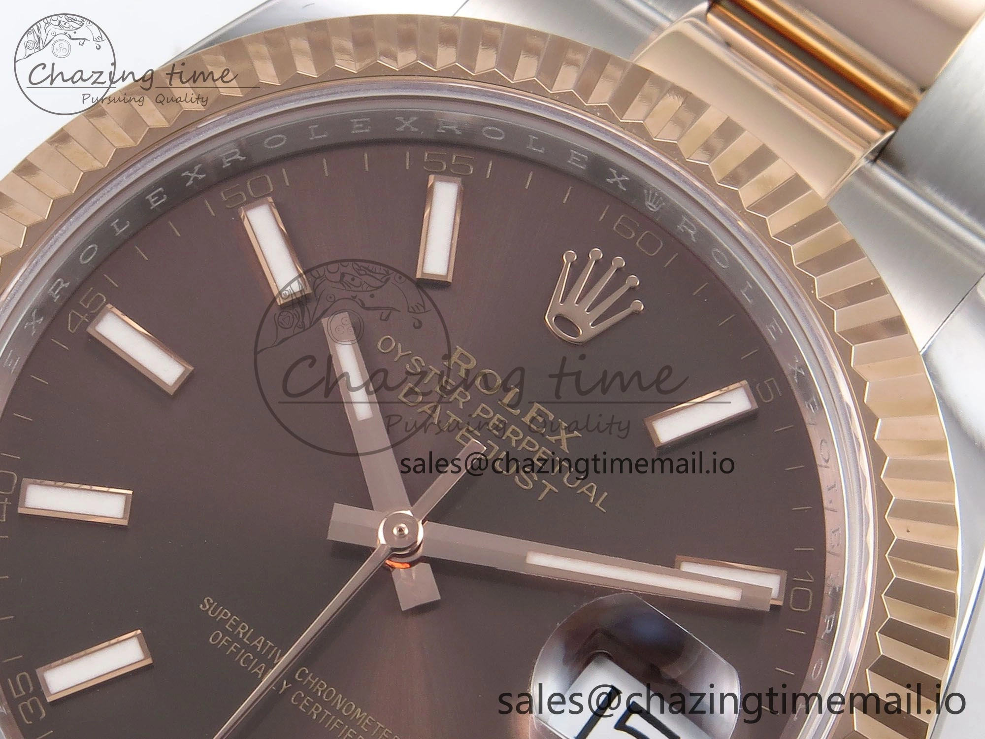 DateJust 41 126331 ARF 1:1 Best Edition 904L Steel Brown Dial on SS RG Oyster Bracelet SH3235（Gain Weight） Durable 1102