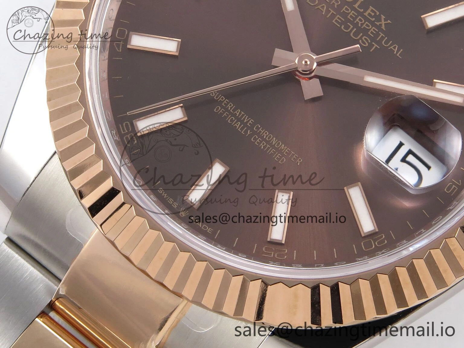DateJust 41 126331 ARF 1:1 Best Edition 904L Steel Brown Dial on SS RG Oyster Bracelet SH3235（Gain Weight） Durable 1102