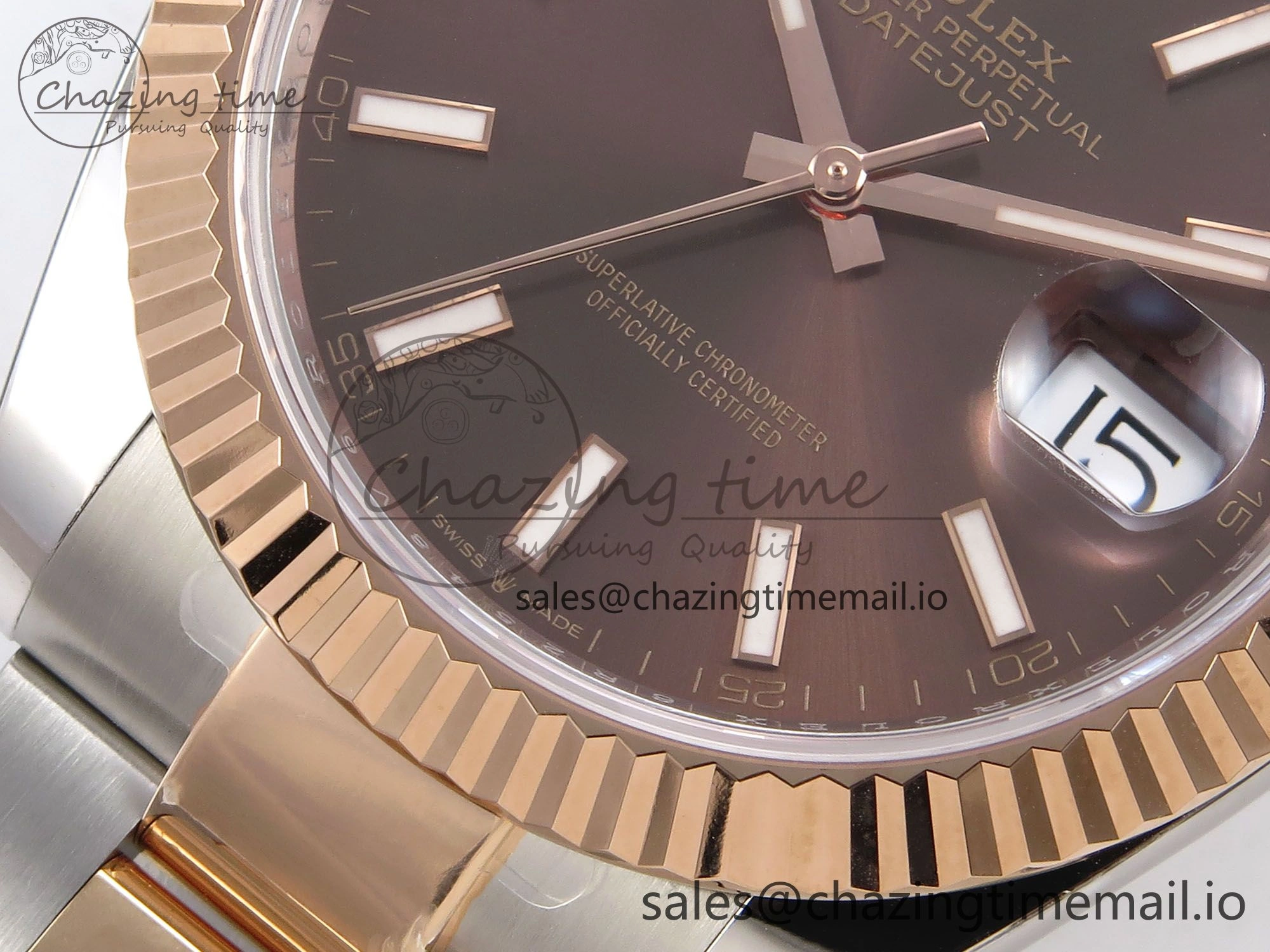 DateJust 41 126331 ARF 1:1 Best Edition 904L Steel Brown Dial on SS RG Oyster Bracelet SH3235（Gain Weight） Durable 1102