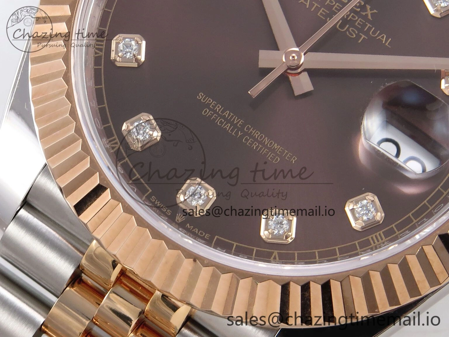 Bright DateJust 41 126331 ARF 1:1 Best Edition 904L Steel Brown Diamonds Dial on SS RG Jubilee Bracelet SH3235（Gain Weight） 1111
