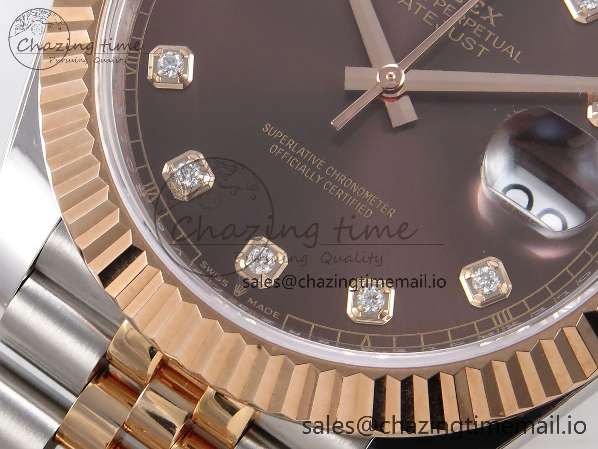 Bright DateJust 41 126331 ARF 1:1 Best Edition 904L Steel Brown Diamonds Dial on SS RG Jubilee Bracelet SH3235（Gain Weight） 1111