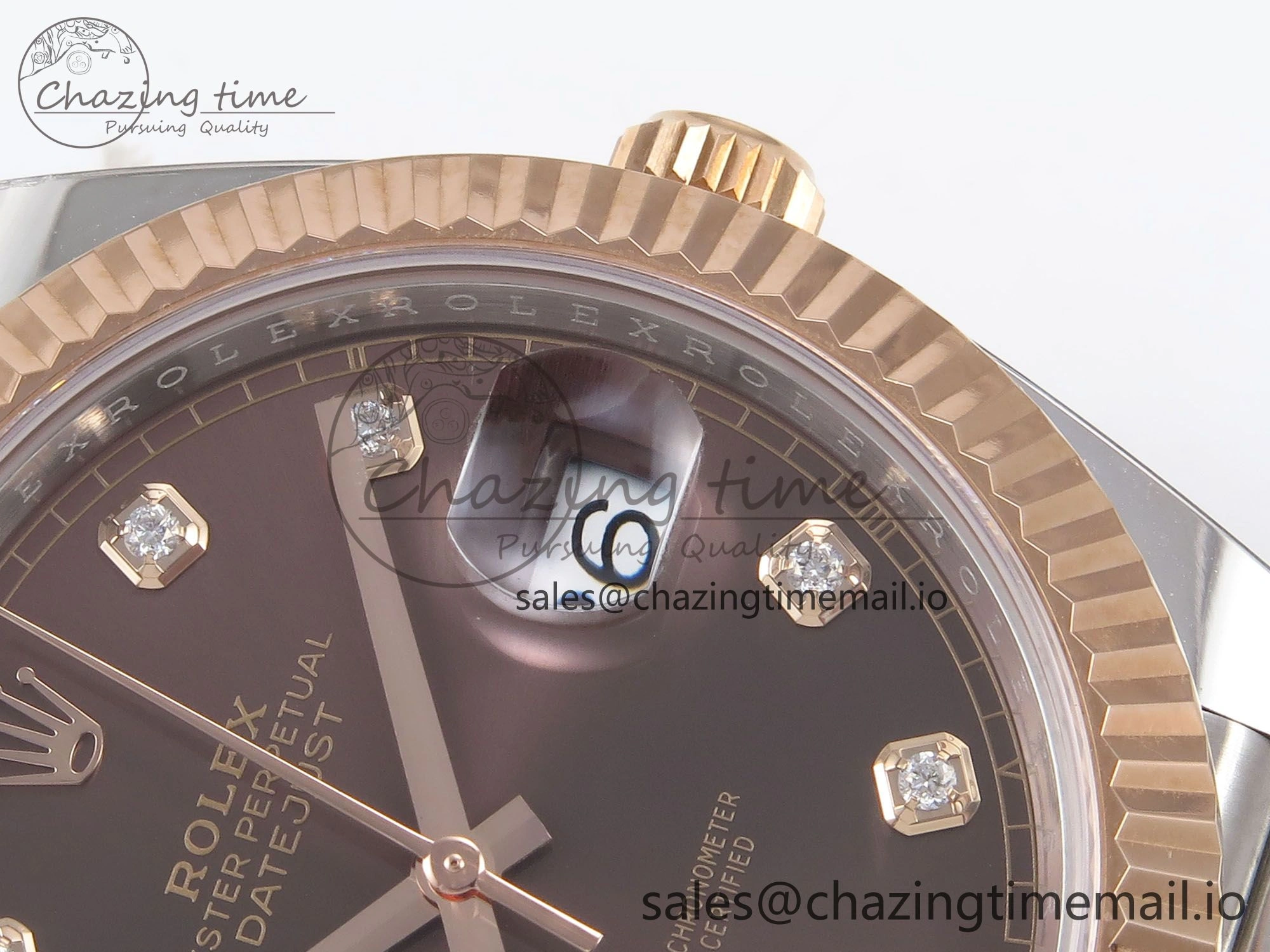Bright DateJust 41 126331 ARF 1:1 Best Edition 904L Steel Brown Diamonds Dial on SS RG Jubilee Bracelet SH3235（Gain Weight） 1111