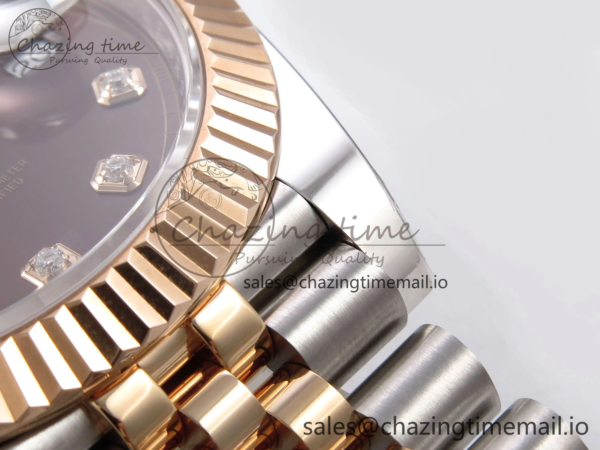 Bright DateJust 41 126331 ARF 1:1 Best Edition 904L Steel Brown Diamonds Dial on SS RG Jubilee Bracelet SH3235（Gain Weight） 1111