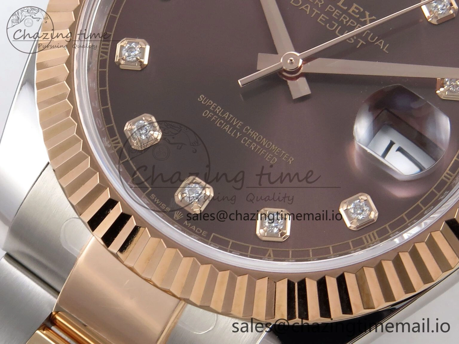 WaterResistant DateJust 41 126331 ARF 1:1 Best Edition 904L Steel Brown Diamonds Dial on SS RG Oyster Bracelet SH3235（Gain Weight） 1093