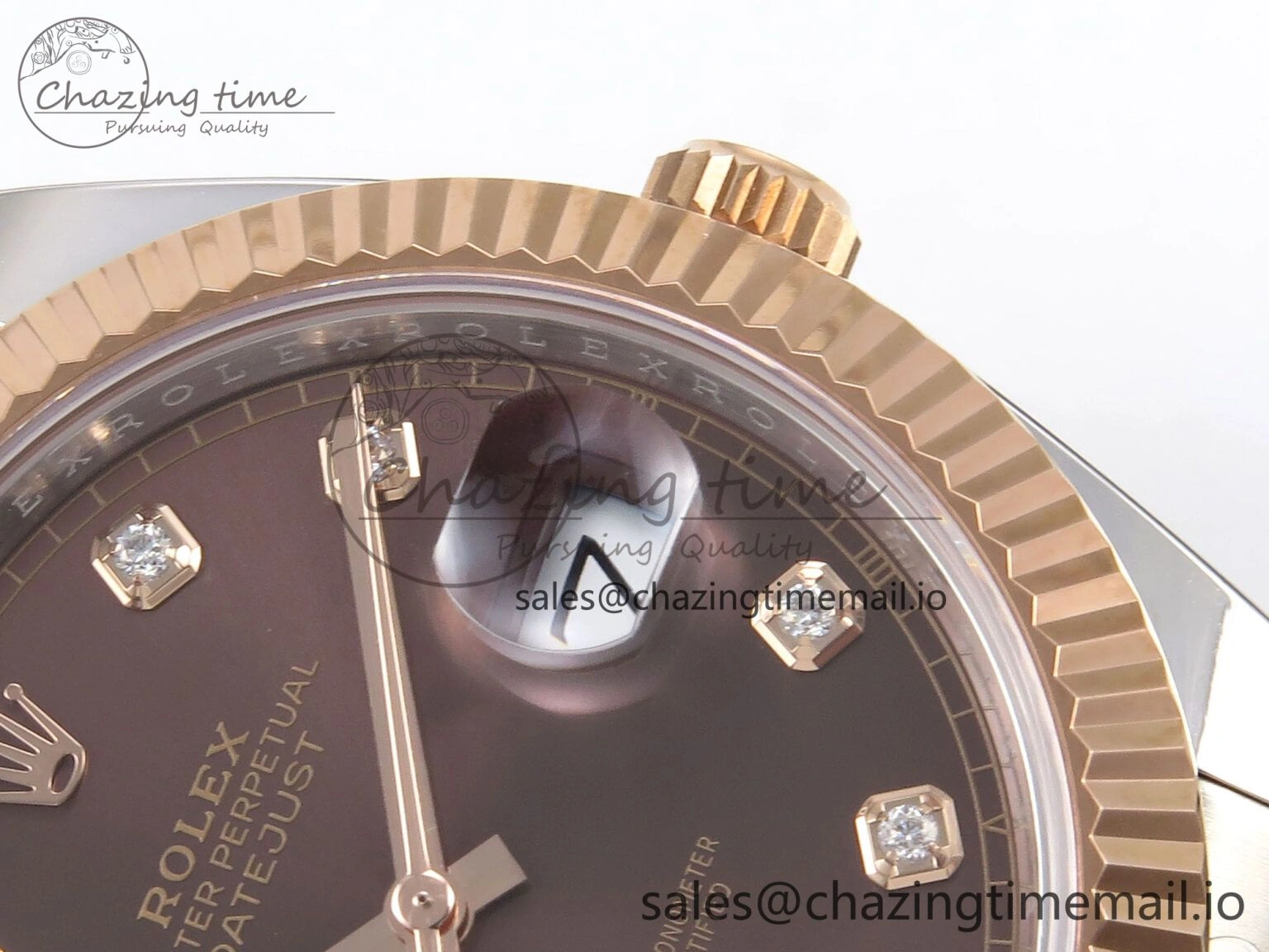 WaterResistant DateJust 41 126331 ARF 1:1 Best Edition 904L Steel Brown Diamonds Dial on SS RG Oyster Bracelet SH3235（Gain Weight） 1093