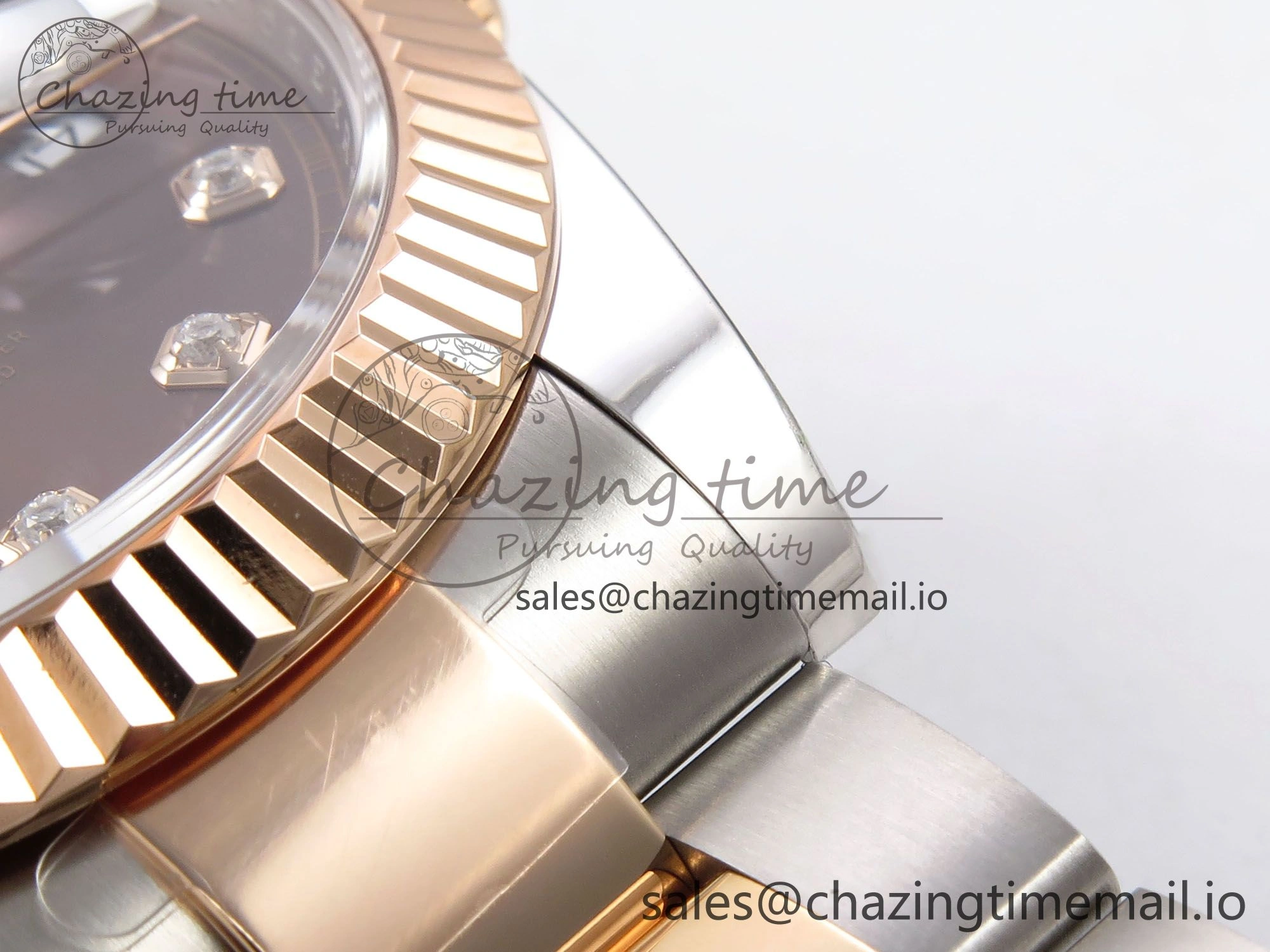 WaterResistant DateJust 41 126331 ARF 1:1 Best Edition 904L Steel Brown Diamonds Dial on SS RG Oyster Bracelet SH3235（Gain Weight） 1093