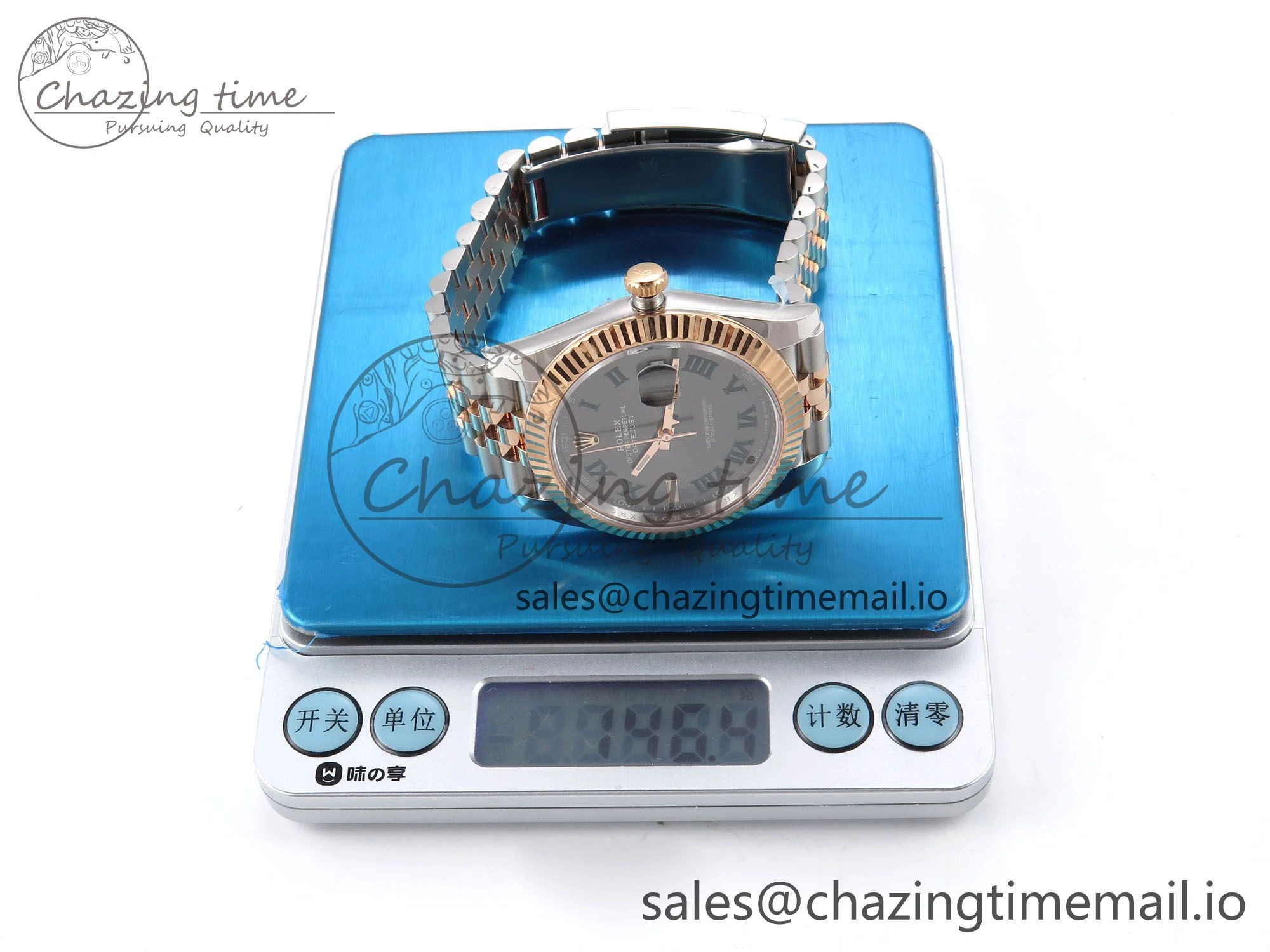 DateJust 41 126331 ARF 1:1 Best Edition 904L Steel Gray Dial Green Roman Marker on SS RG Jubilee Bracelet SH3235（Gain Weight） TravelReady 1103