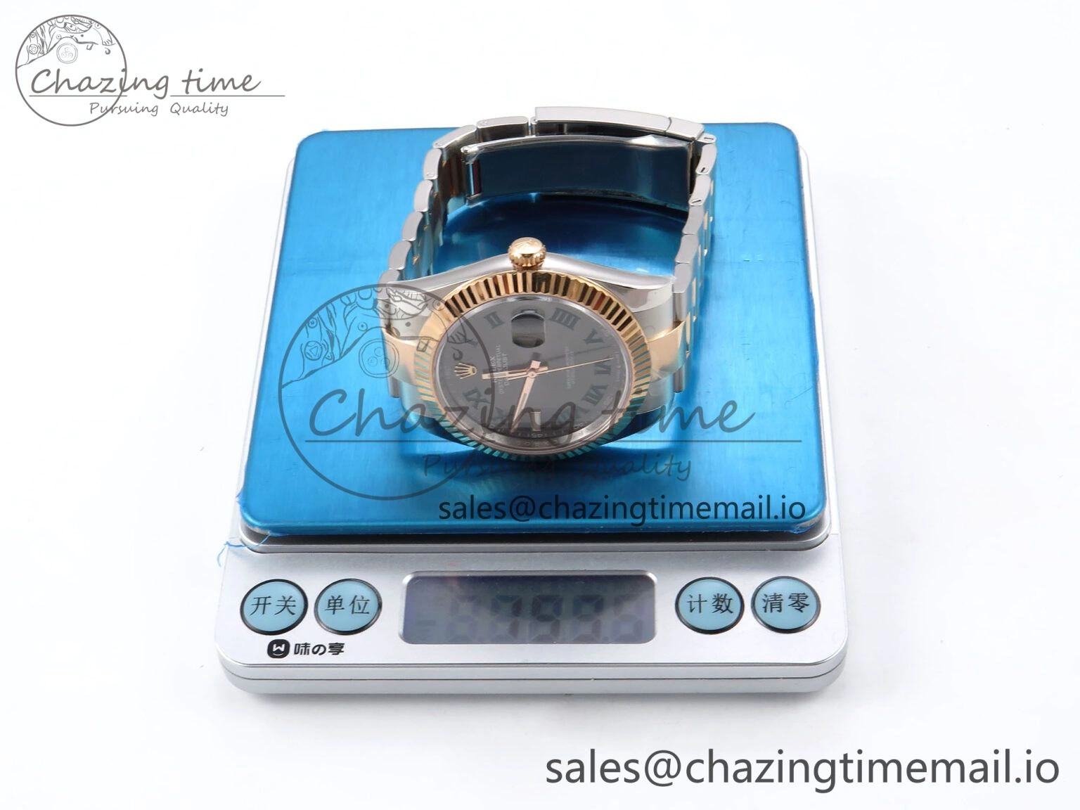 OnTrend DateJust 41 126331 ARF 1:1 Best Edition 904L Steel Gray Dial Green Roman Marker on SS RG Oyster Bracelet SH3235（Gain Weight） 1095