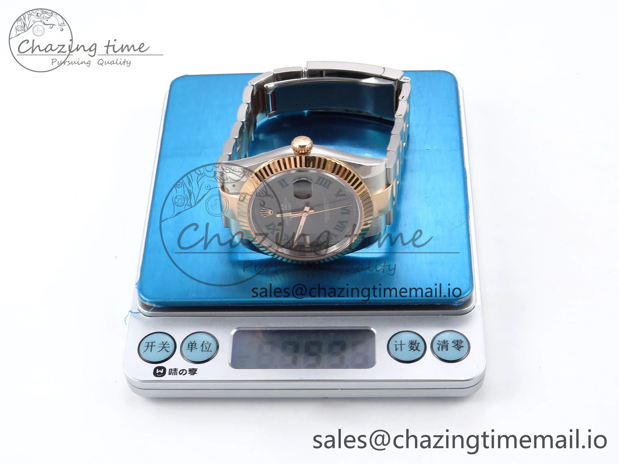 OnTrend DateJust 41 126331 ARF 1:1 Best Edition 904L Steel Gray Dial Green Roman Marker on SS RG Oyster Bracelet SH3235（Gain Weight） 1095