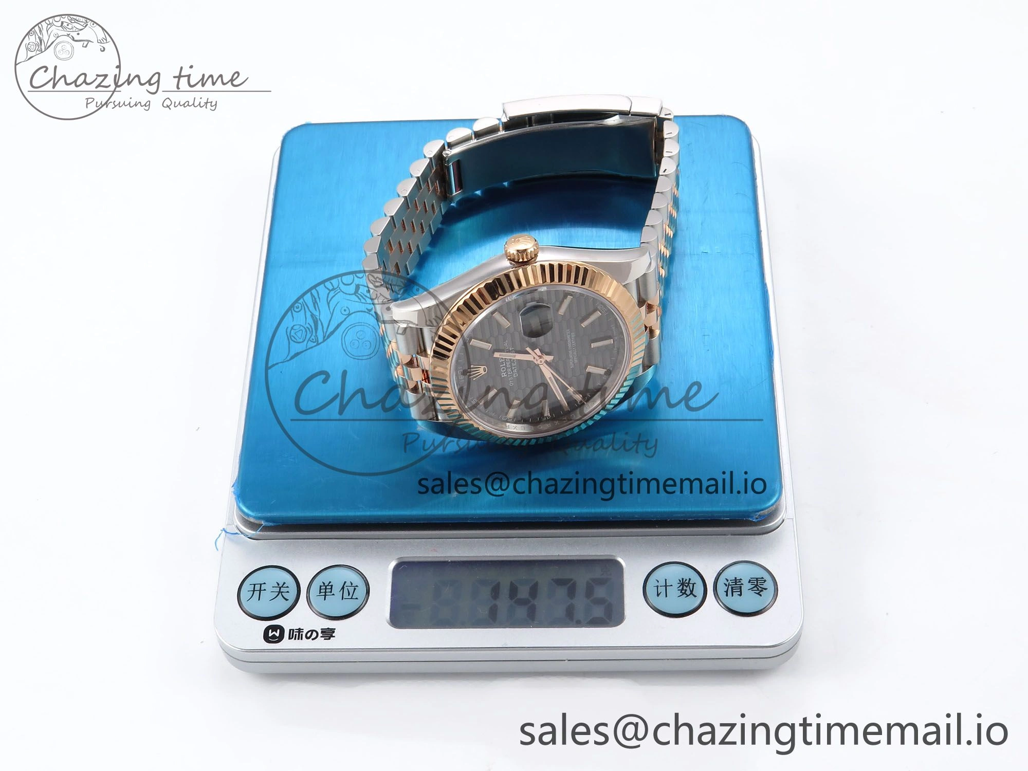 DateJust 41 126331 ARF 1:1 Best Edition 904L Steel Gray Textured Dial on SS RG Jubilee Bracelet SH3235（Gain Weight） WeatherProof 1104