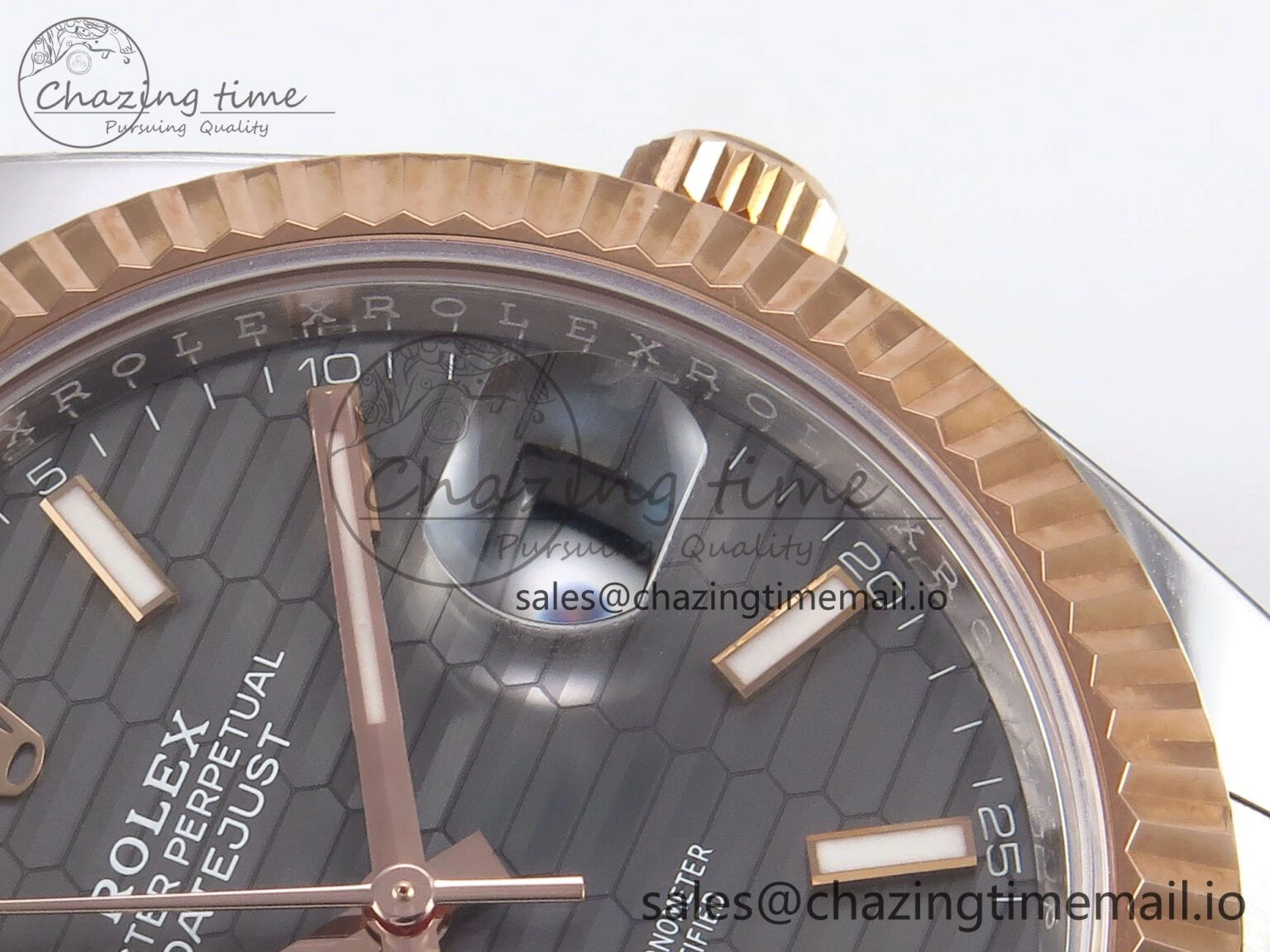 Trendy DateJust 41 126331 ARF 1:1 Best Edition 904L Steel Gray Textured Dial on SS RG Oyster Bracelet SH3235（Gain Weight） 1098