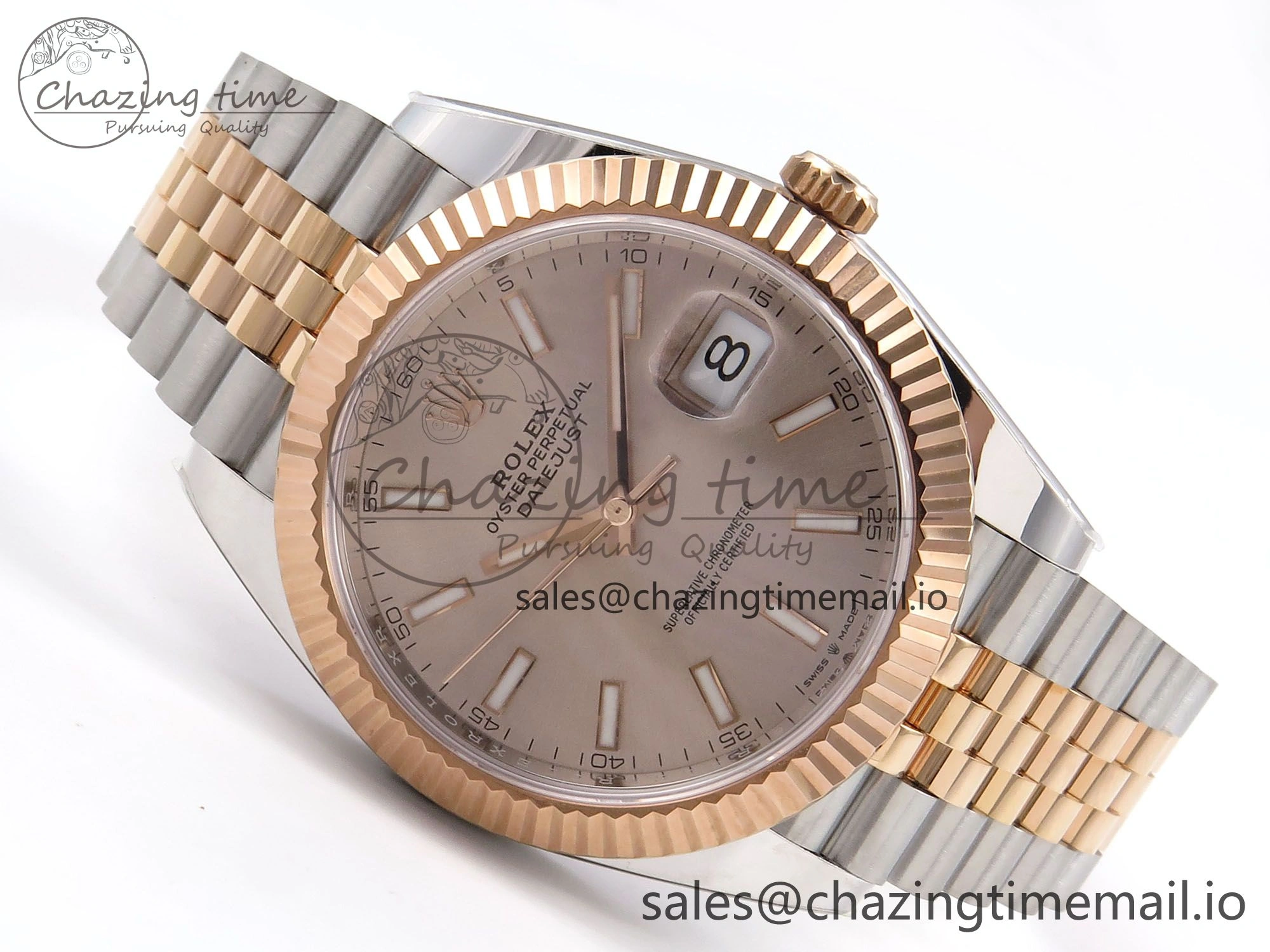 DateJust 41 126331 ARF 1:1 Best Edition 904L Steel RG Dial on SS RG Jubilee Bracelet SH3235（Gain Weight） HighQuality 1108