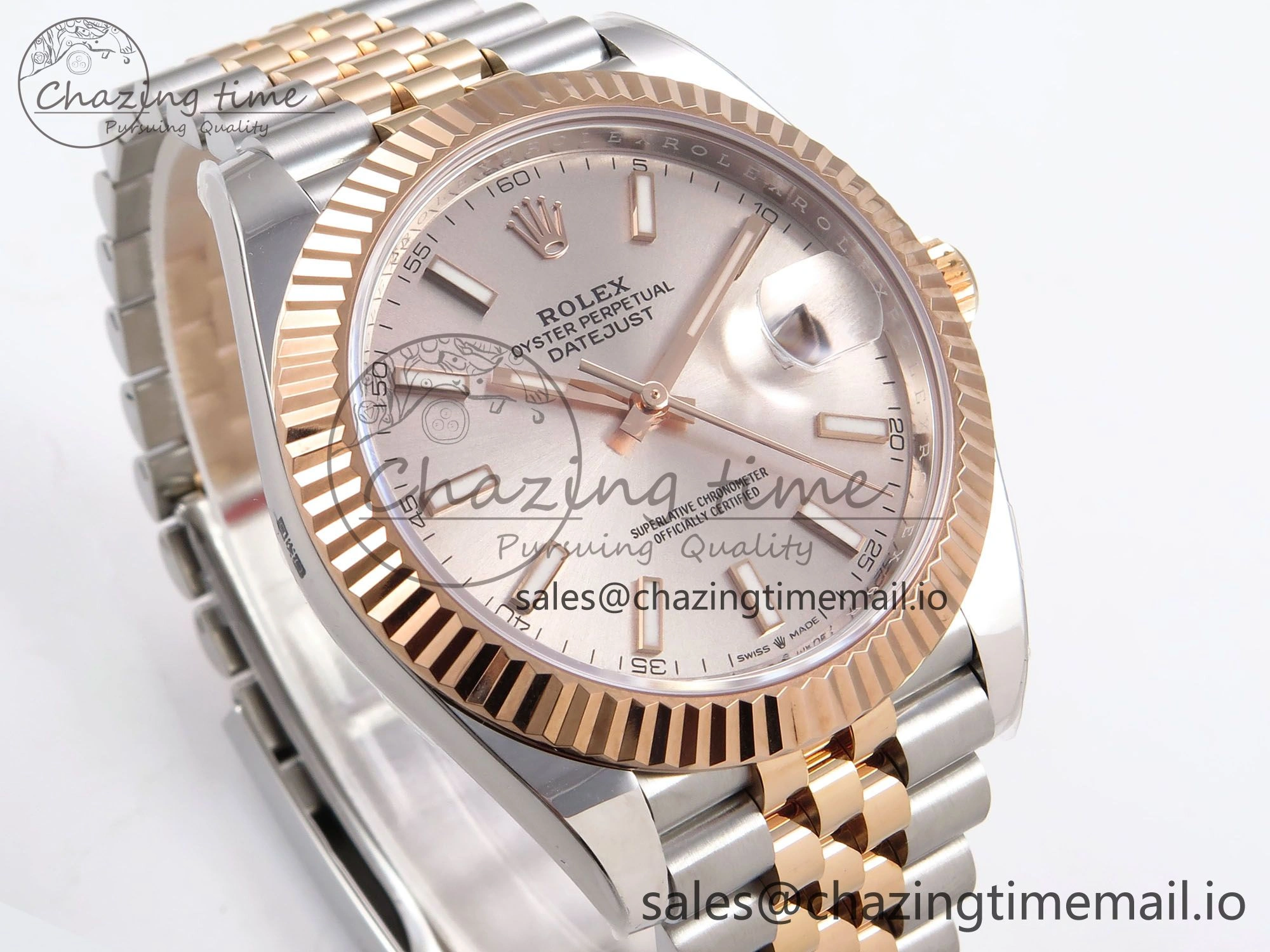 DateJust 41 126331 ARF 1:1 Best Edition 904L Steel RG Dial on SS RG Jubilee Bracelet SH3235（Gain Weight） HighQuality 1108