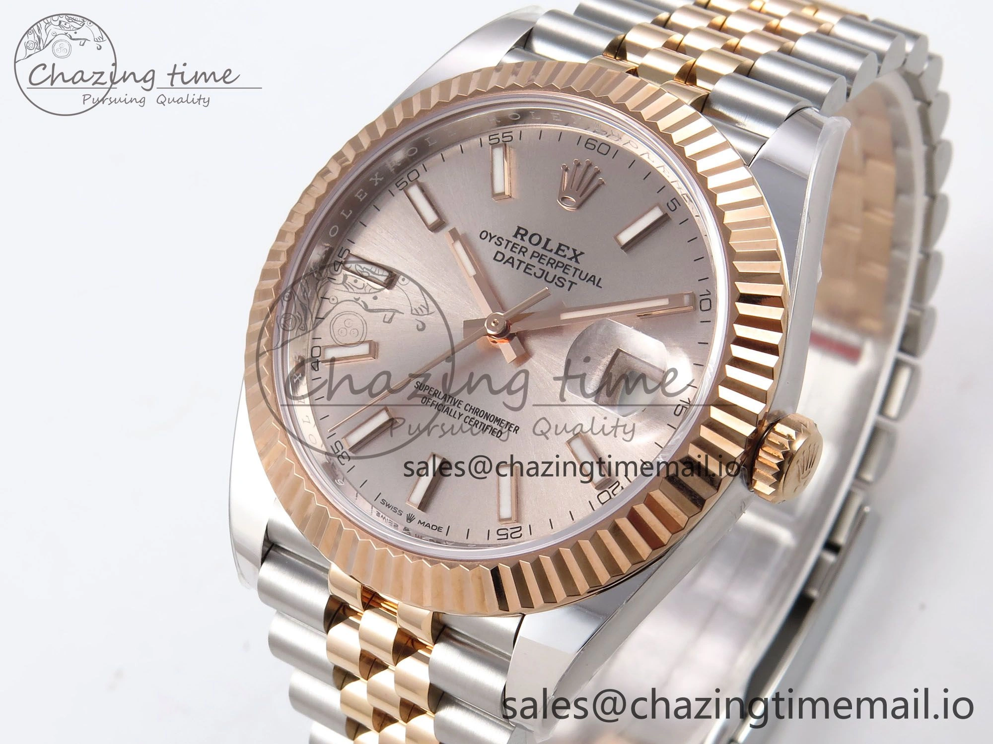 DateJust 41 126331 ARF 1:1 Best Edition 904L Steel RG Dial on SS RG Jubilee Bracelet SH3235（Gain Weight） HighQuality 1108