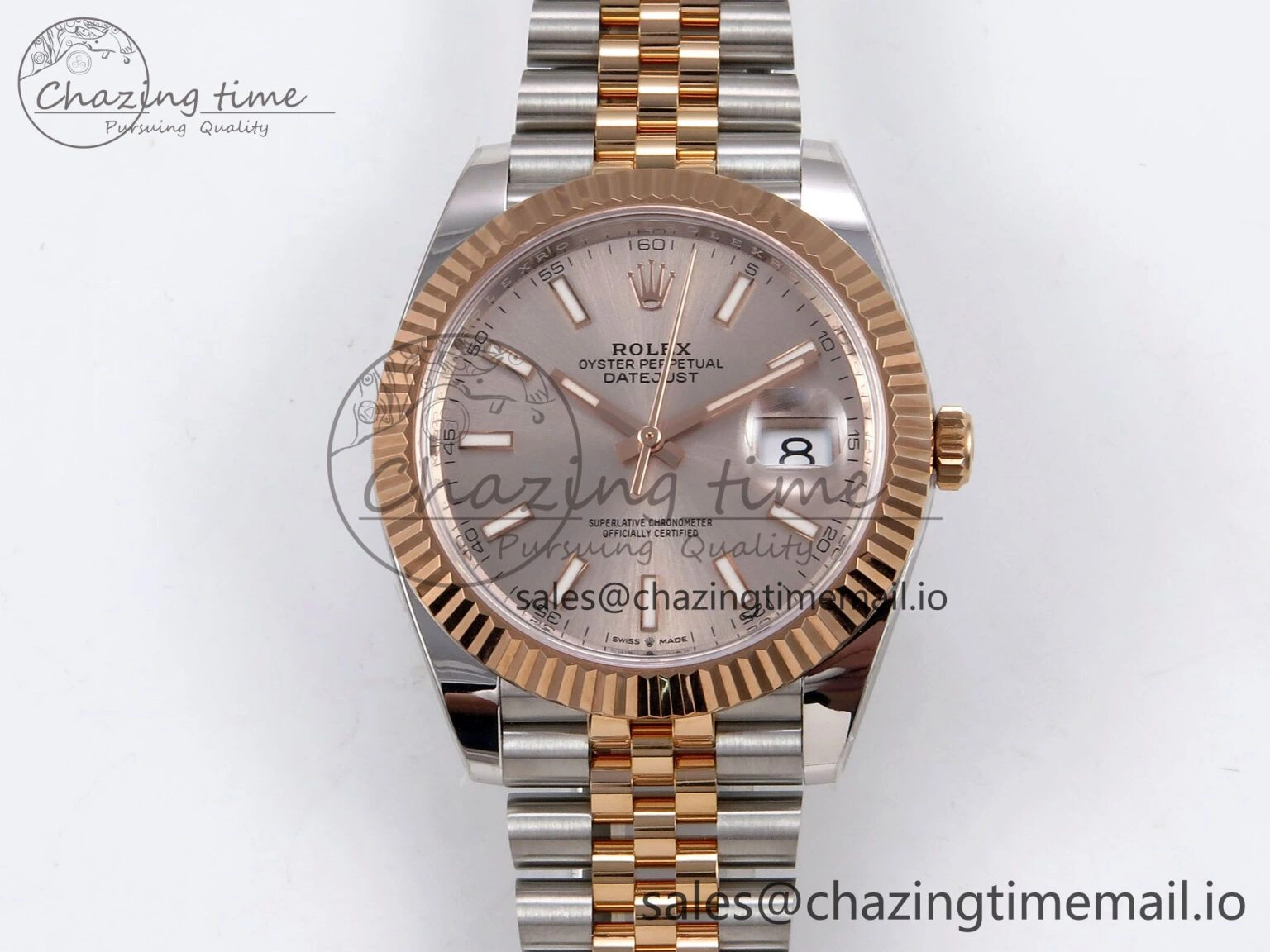 DateJust 41 126331 ARF 1:1 Best Edition 904L Steel RG Dial on SS RG Jubilee Bracelet SH3235（Gain Weight） HighQuality 1108