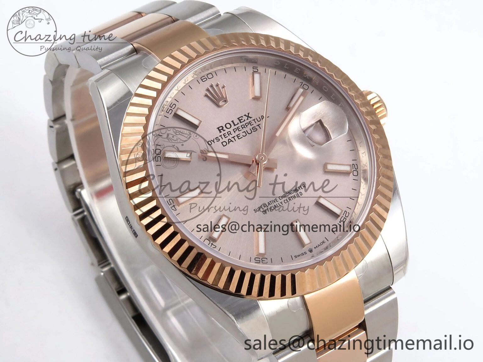 DateJust 41 126331 ARF 1:1 Best Edition 904L Steel RG Dial on SS RG Oyster Bracelet SH3235（Gain Weight） Bright 1100