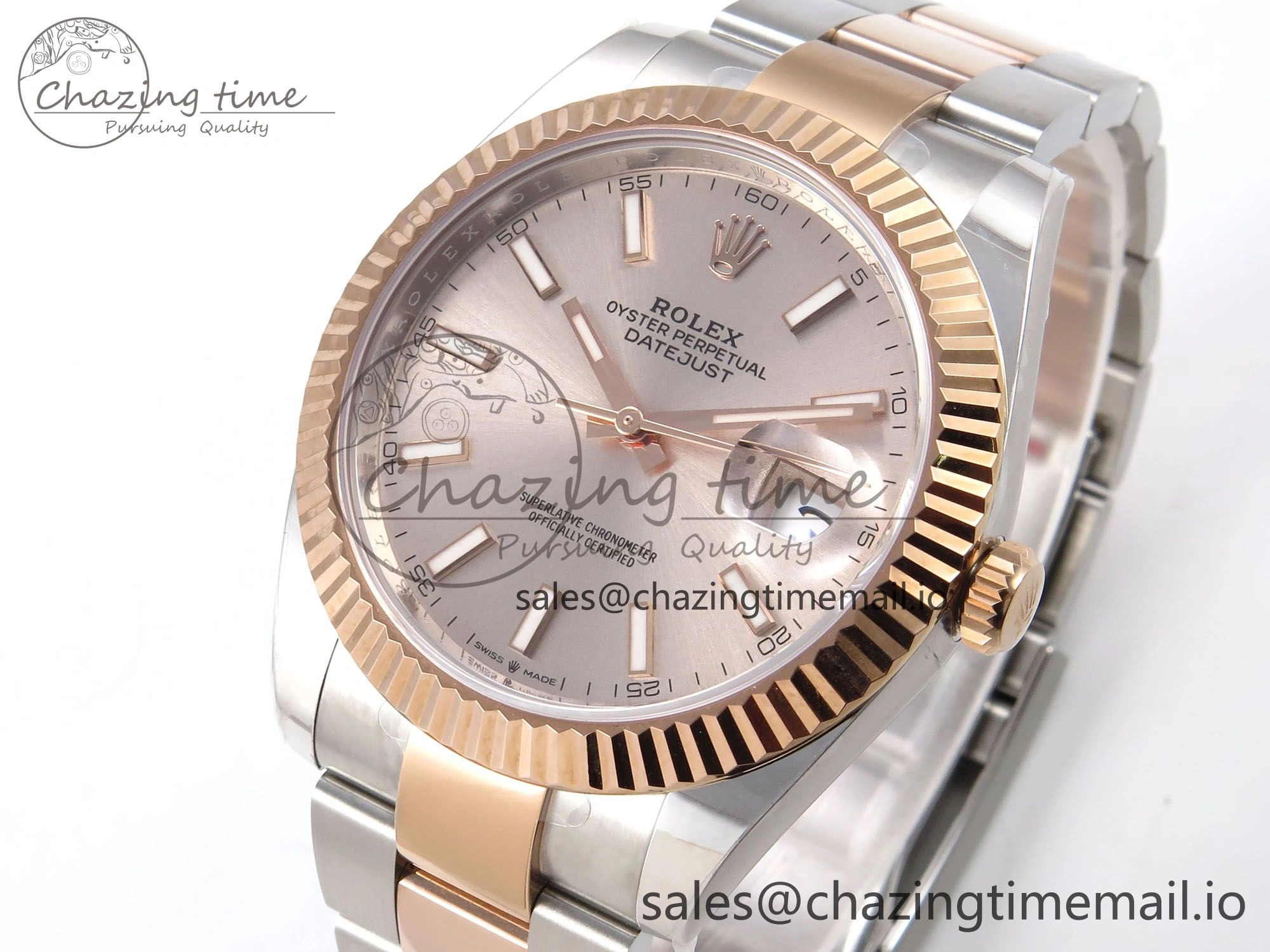 DateJust 41 126331 ARF 1:1 Best Edition 904L Steel RG Dial on SS RG Oyster Bracelet SH3235（Gain Weight） Bright 1100