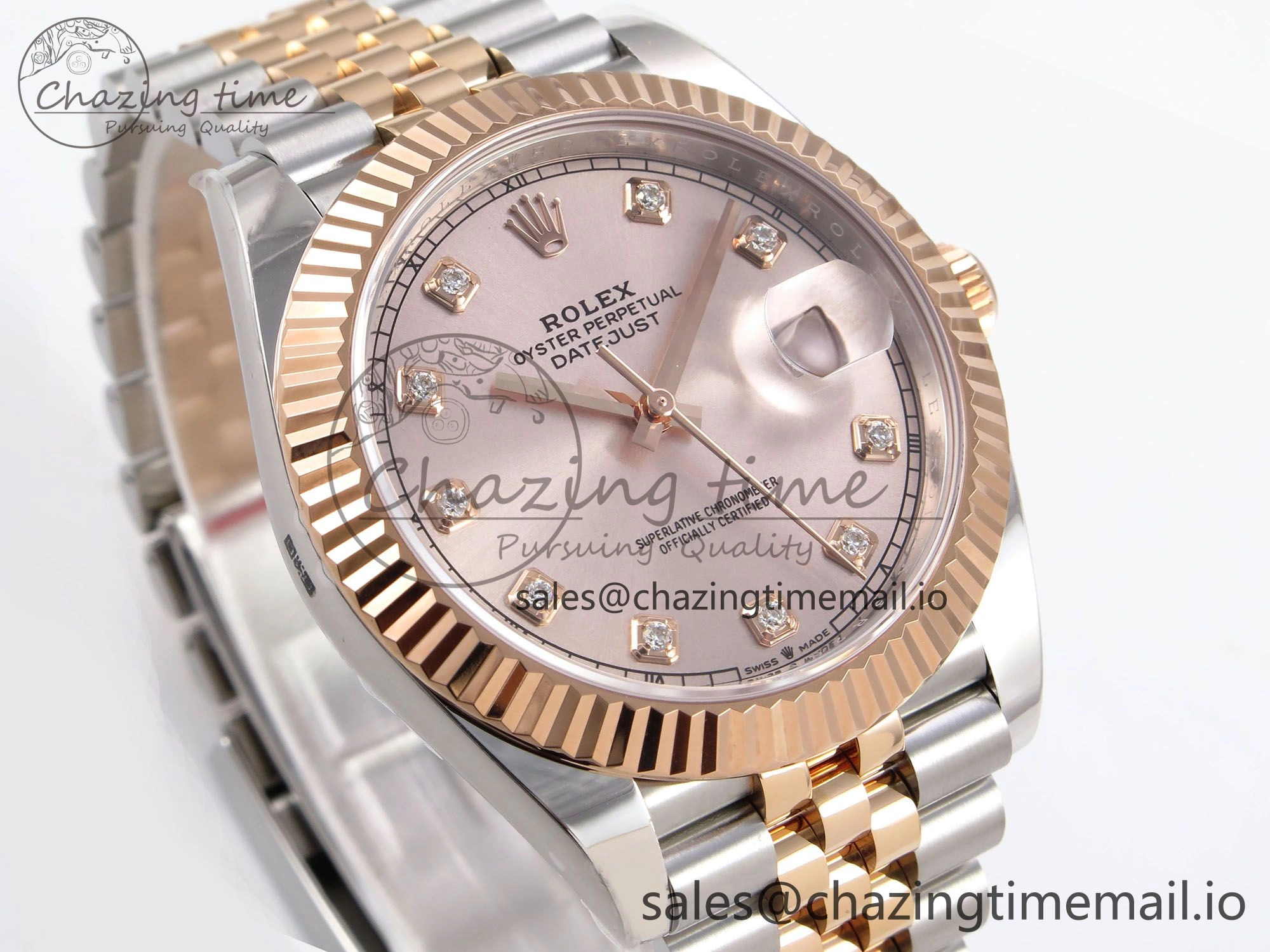 Colorful DateJust 41 126331 ARF 1:1 Best Edition 904L Steel RG Diamonds Dial on SS RG Jubilee Bracelet SH3235（Gain Weight） 1112