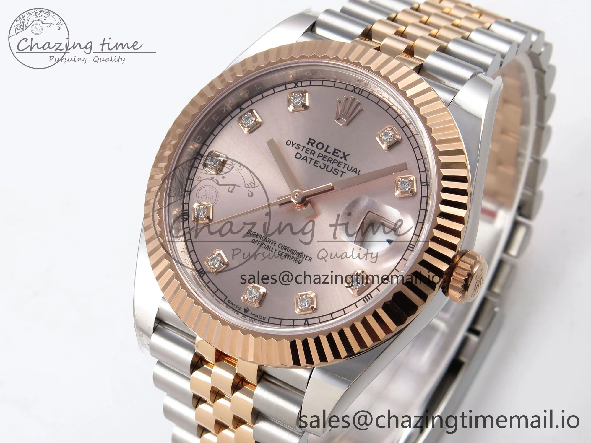 Colorful DateJust 41 126331 ARF 1:1 Best Edition 904L Steel RG Diamonds Dial on SS RG Jubilee Bracelet SH3235（Gain Weight） 1112