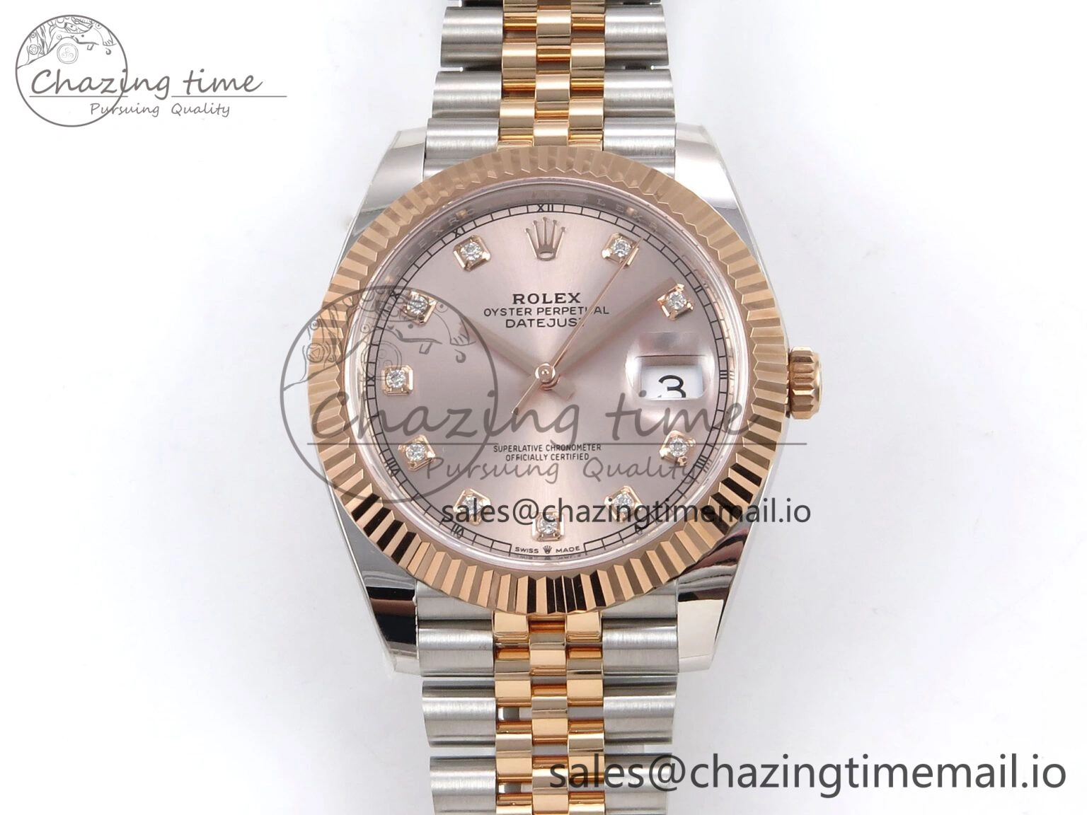 Colorful DateJust 41 126331 ARF 1:1 Best Edition 904L Steel RG Diamonds Dial on SS RG Jubilee Bracelet SH3235（Gain Weight） 1112