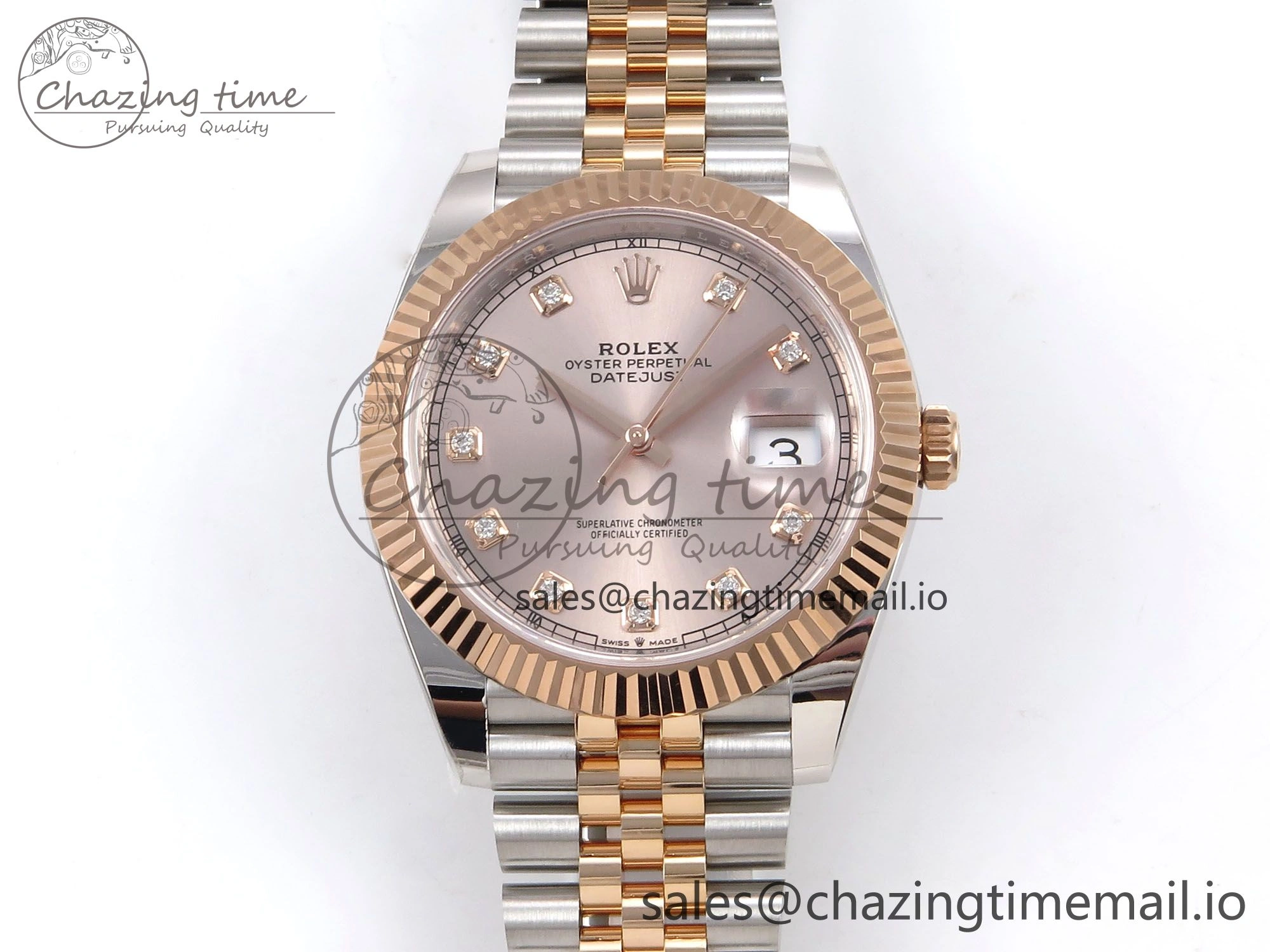Colorful DateJust 41 126331 ARF 1:1 Best Edition 904L Steel RG Diamonds Dial on SS RG Jubilee Bracelet SH3235（Gain Weight） 1112