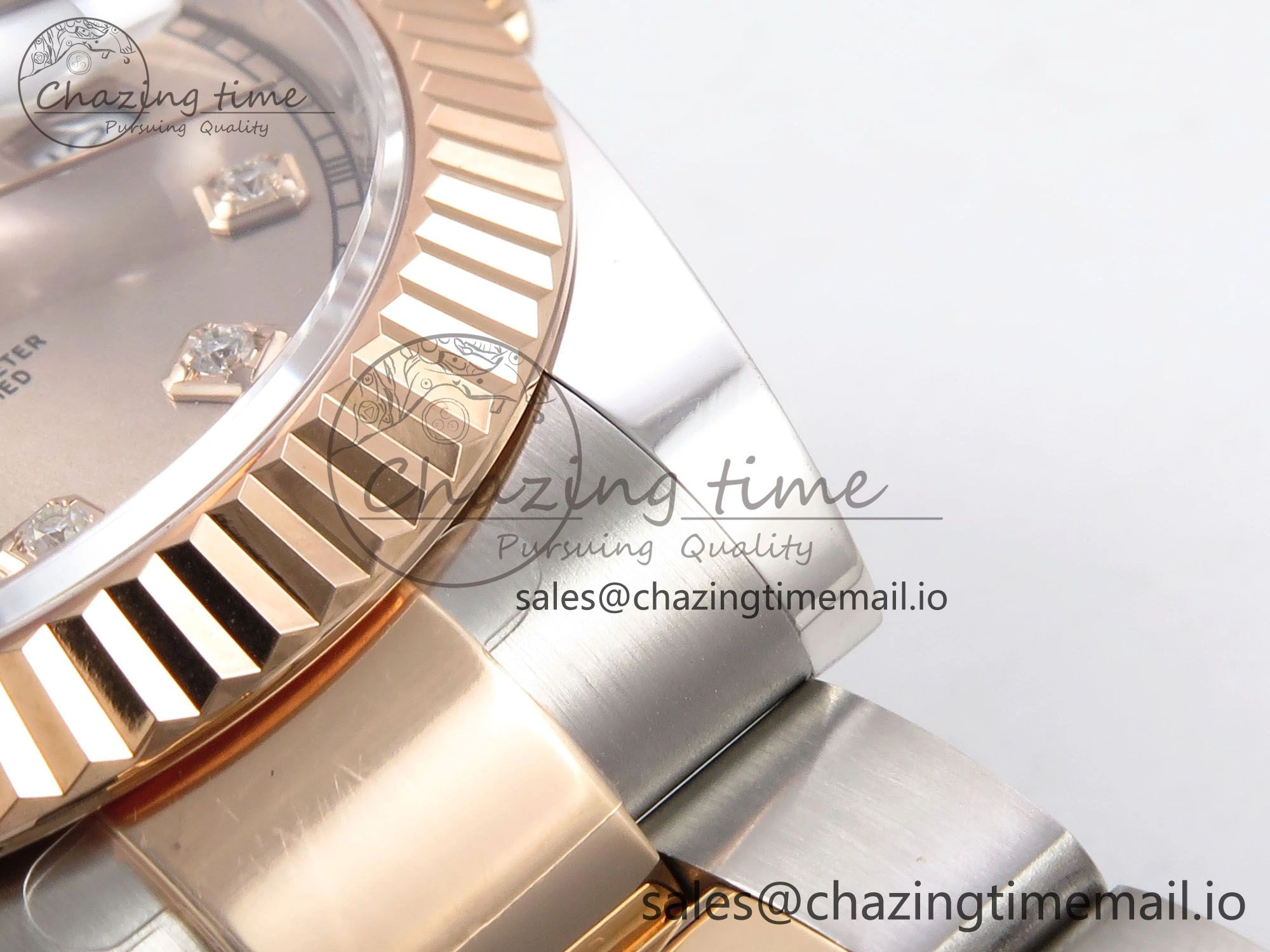 DateJust 41 126331 ARF 1:1 Best Edition 904L Steel RG Diamonds Dial on SS RG Oyster Bracelet SH3235（Gain Weight） Durable 1094