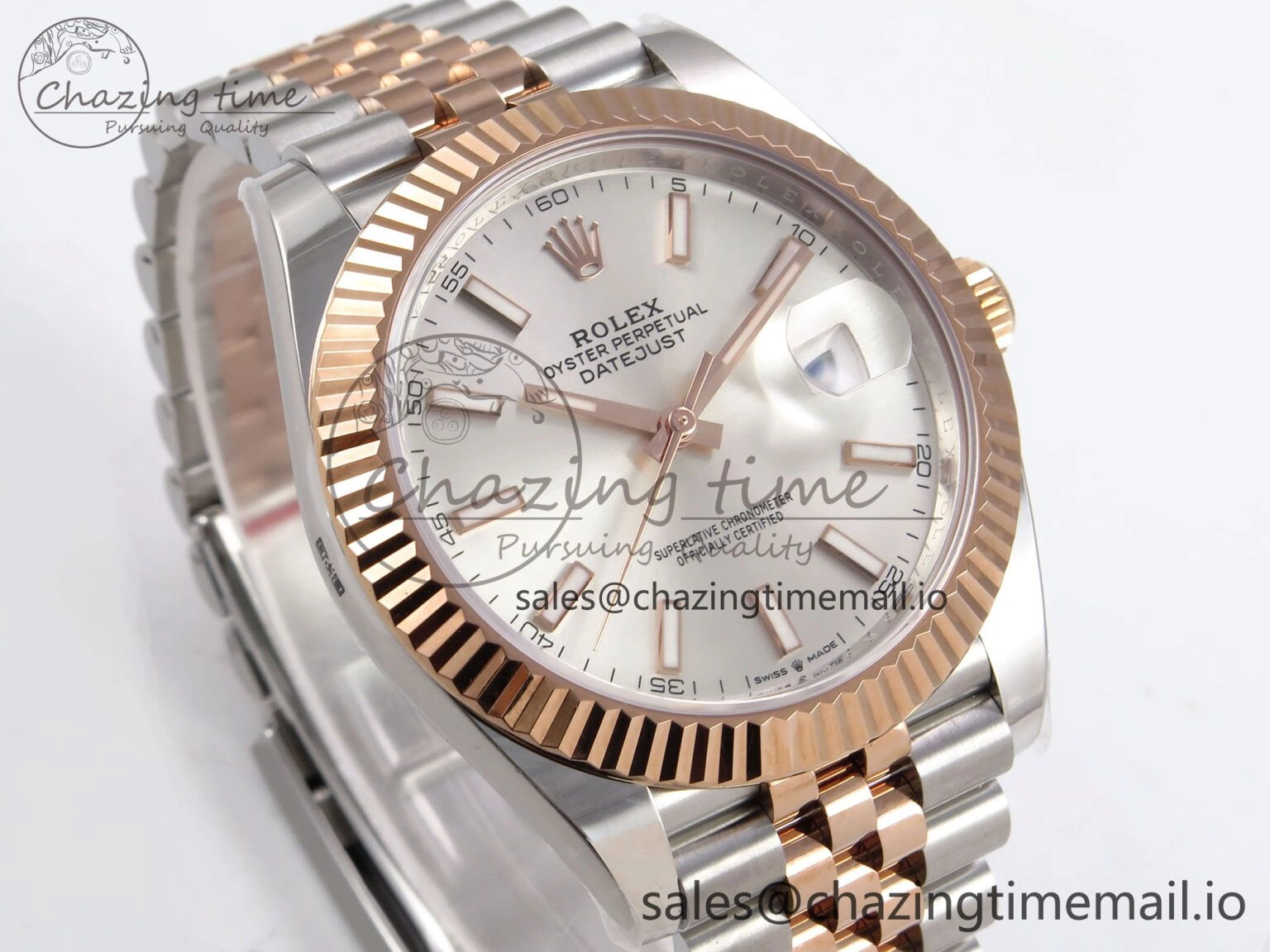DateJust 41 126331 ARF 1:1 Best Edition 904L Steel Silver Dial on SS RG Jubilee Bracelet SH3235（Gain Weight） Bright 1107