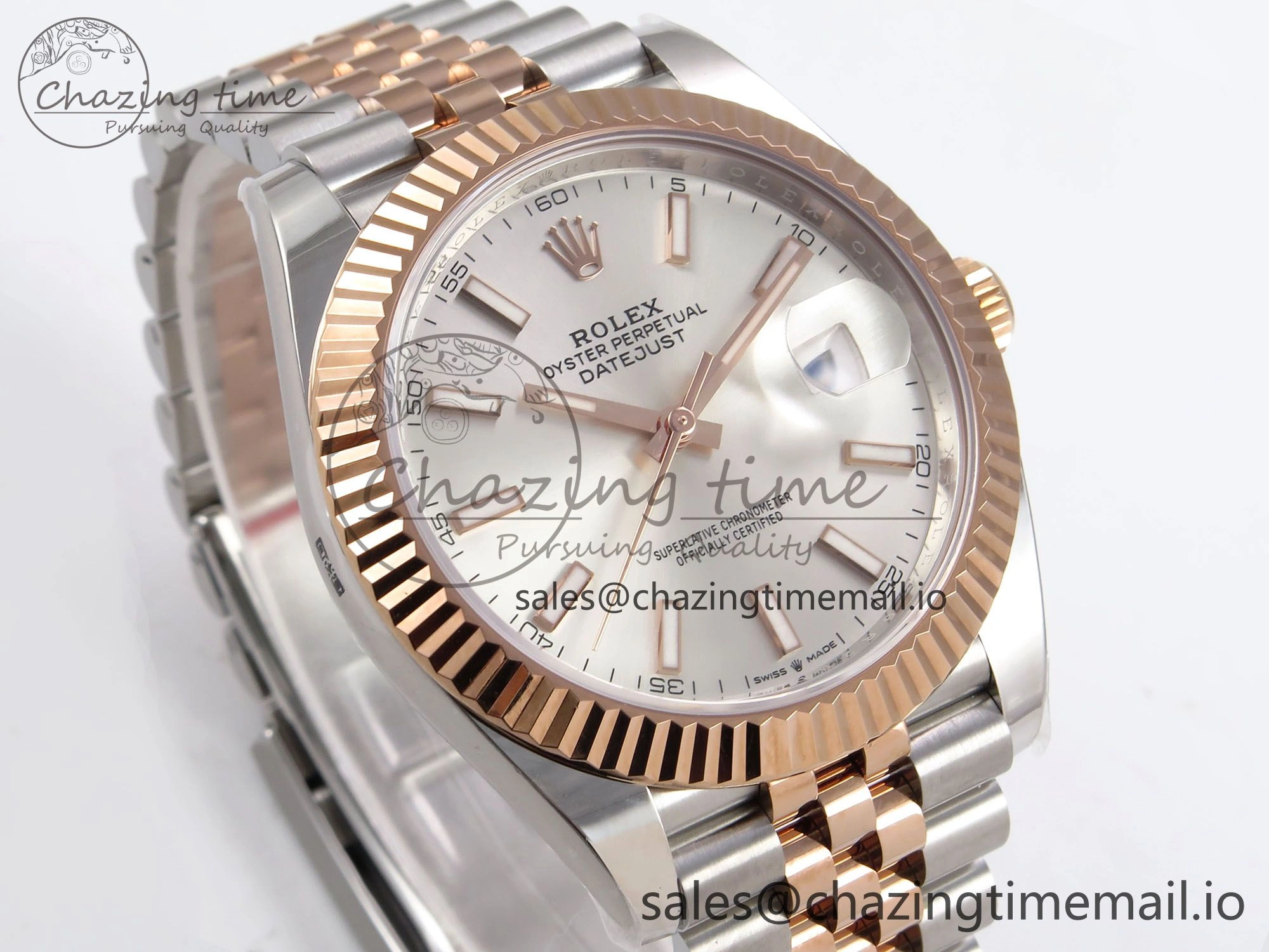 DateJust 41 126331 ARF 1:1 Best Edition 904L Steel Silver Dial on SS RG Jubilee Bracelet SH3235（Gain Weight） Bright 1107