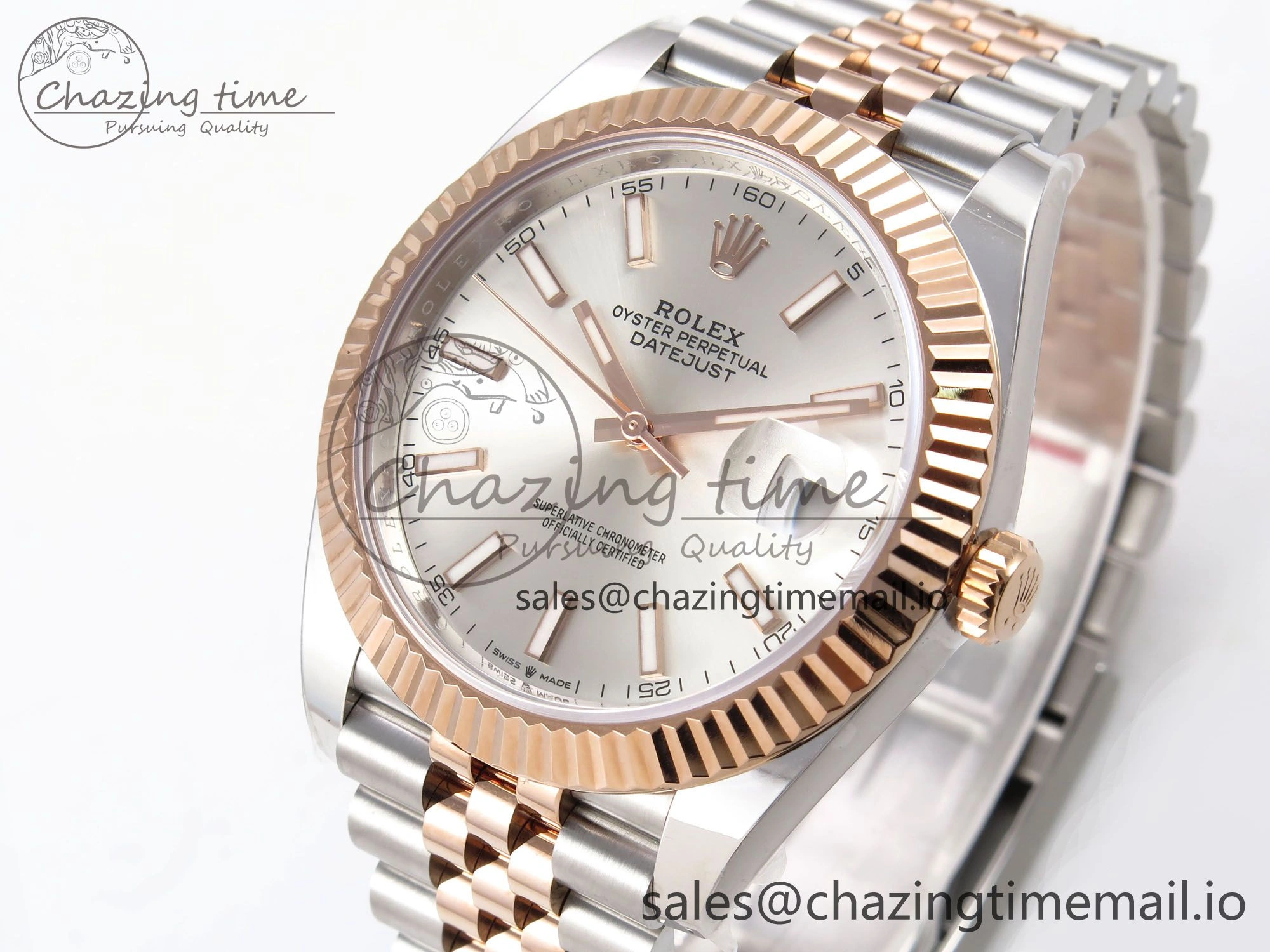DateJust 41 126331 ARF 1:1 Best Edition 904L Steel Silver Dial on SS RG Jubilee Bracelet SH3235（Gain Weight） Bright 1107