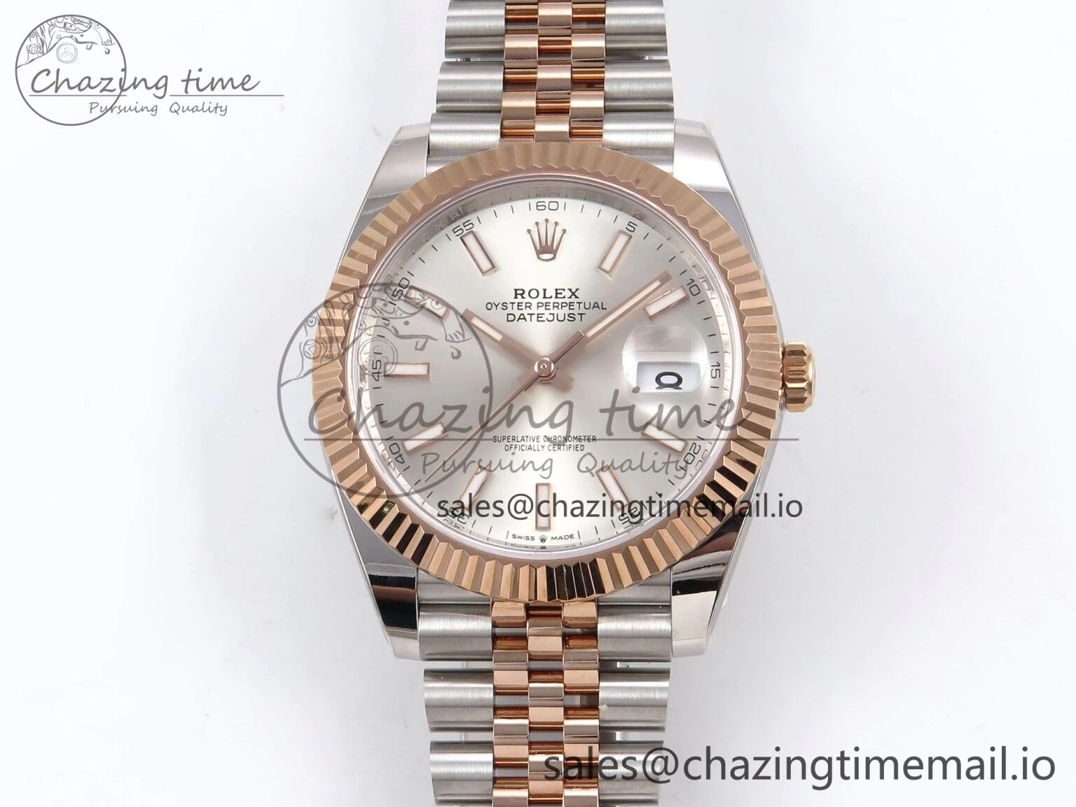 DateJust 41 126331 ARF 1:1 Best Edition 904L Steel Silver Dial on SS RG Jubilee Bracelet SH3235（Gain Weight） Bright 1107