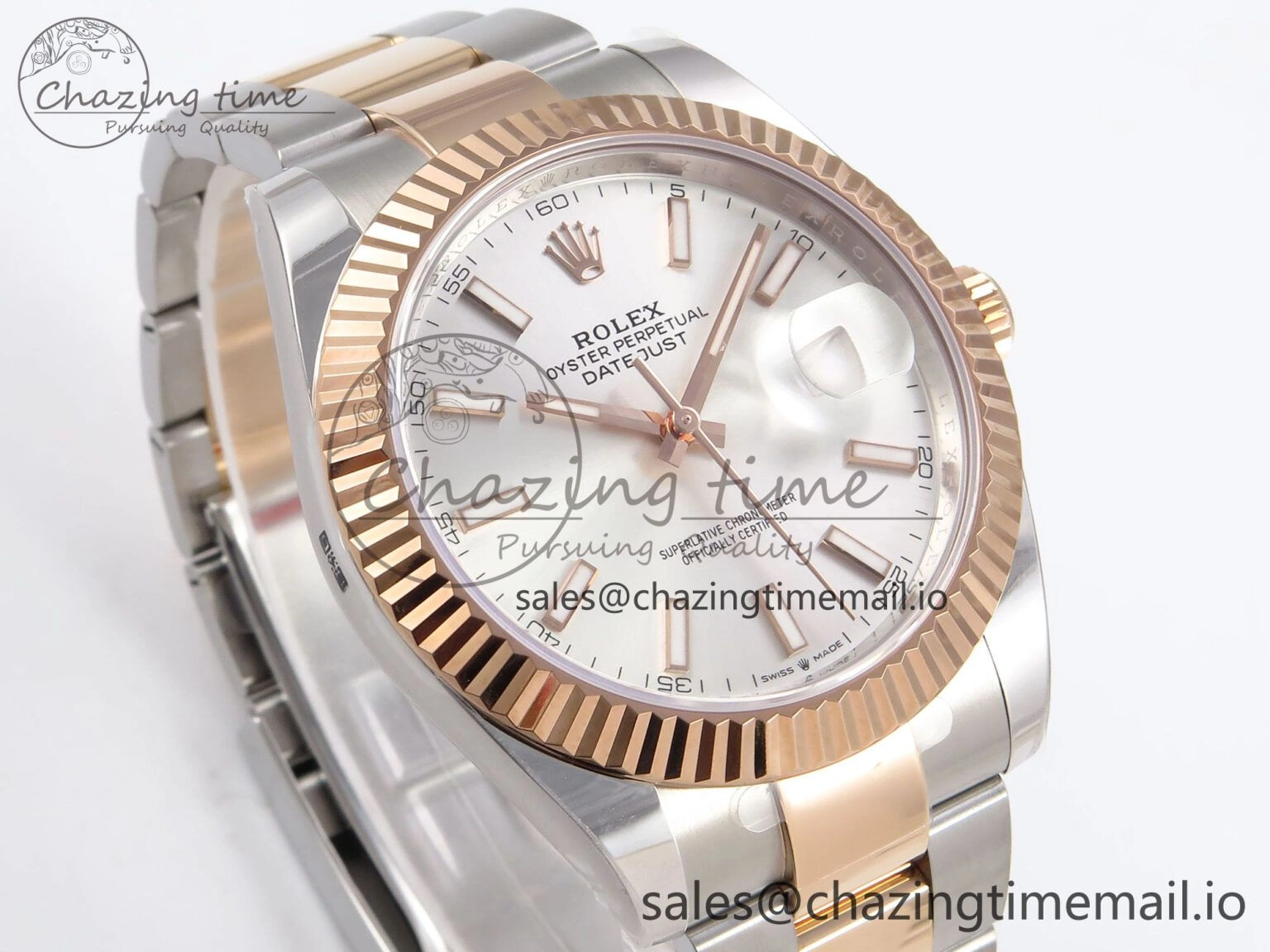 DateJust 41 126331 ARF 1:1 Best Edition 904L Steel Silver Dial on SS RG Oyster Bracelet SH3235（Gain Weight） Modern 1101