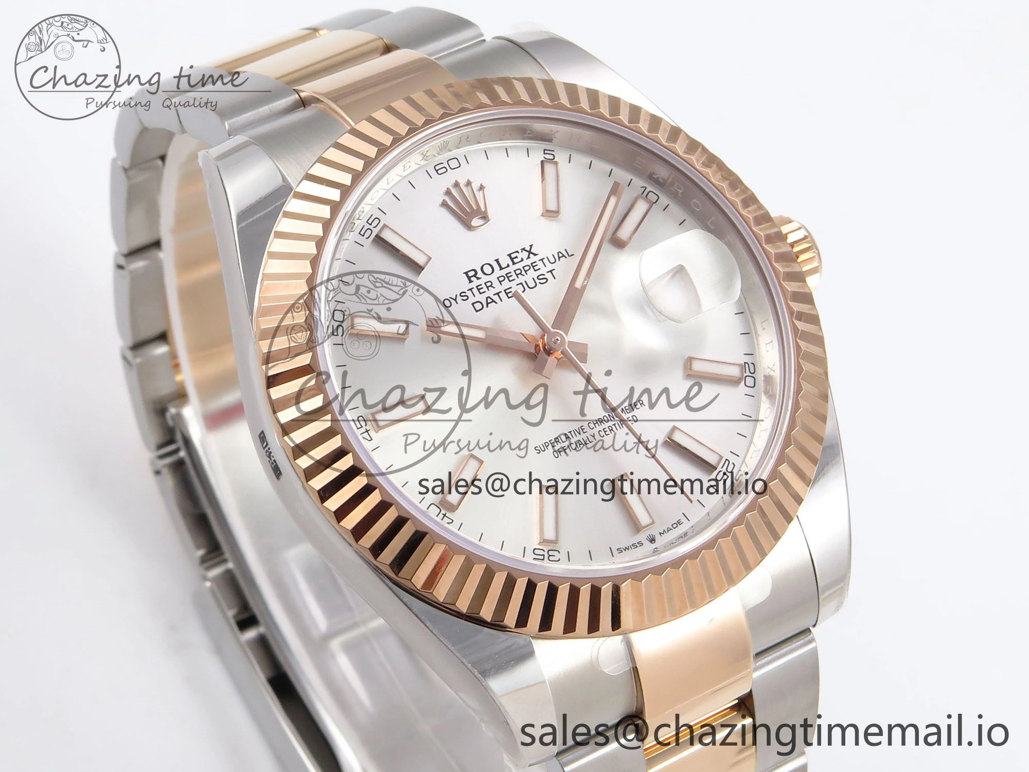 DateJust 41 126331 ARF 1:1 Best Edition 904L Steel Silver Dial on SS RG Oyster Bracelet SH3235（Gain Weight） Modern 1101
