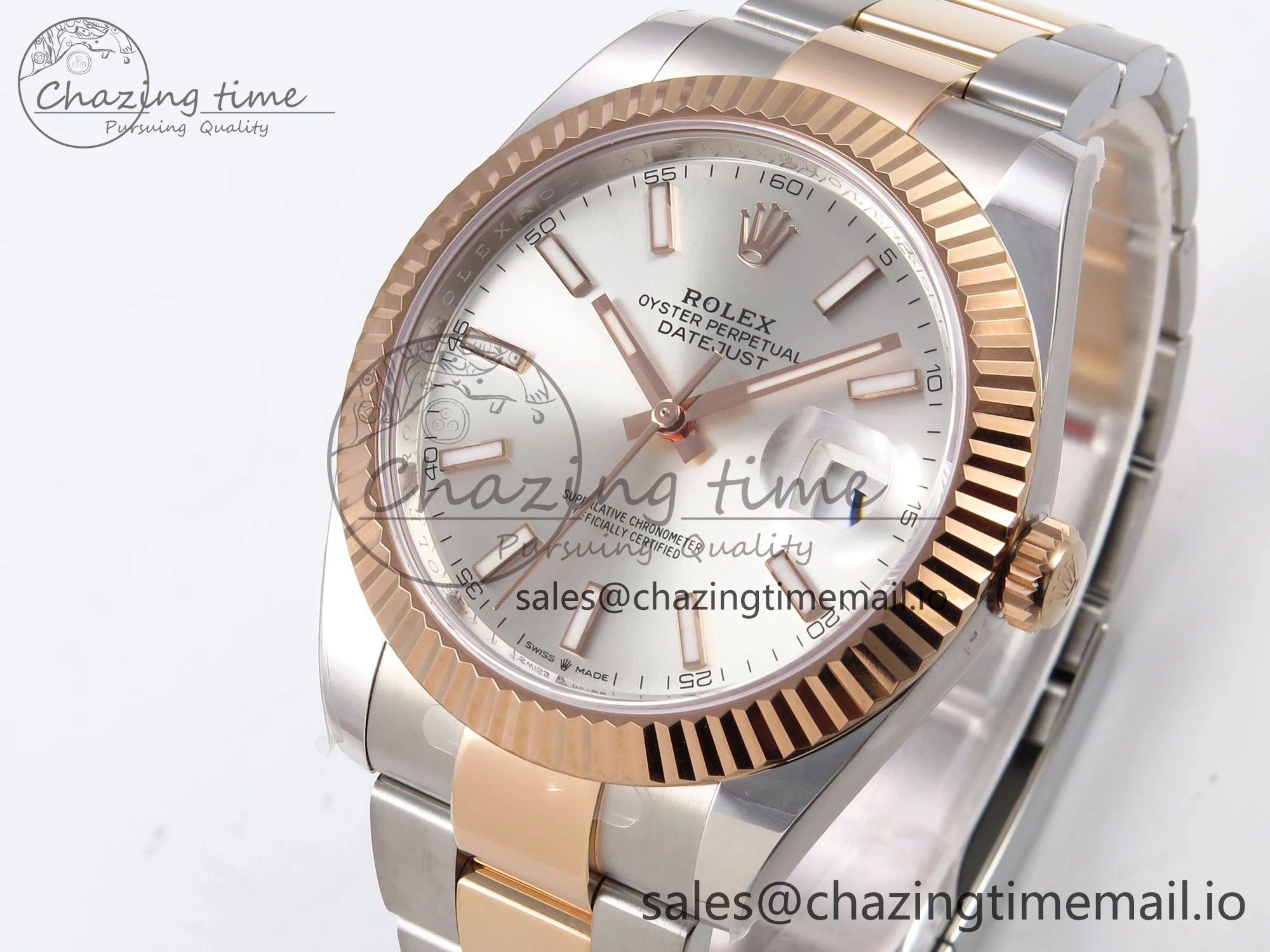 DateJust 41 126331 ARF 1:1 Best Edition 904L Steel Silver Dial on SS RG Oyster Bracelet SH3235（Gain Weight） Modern 1101