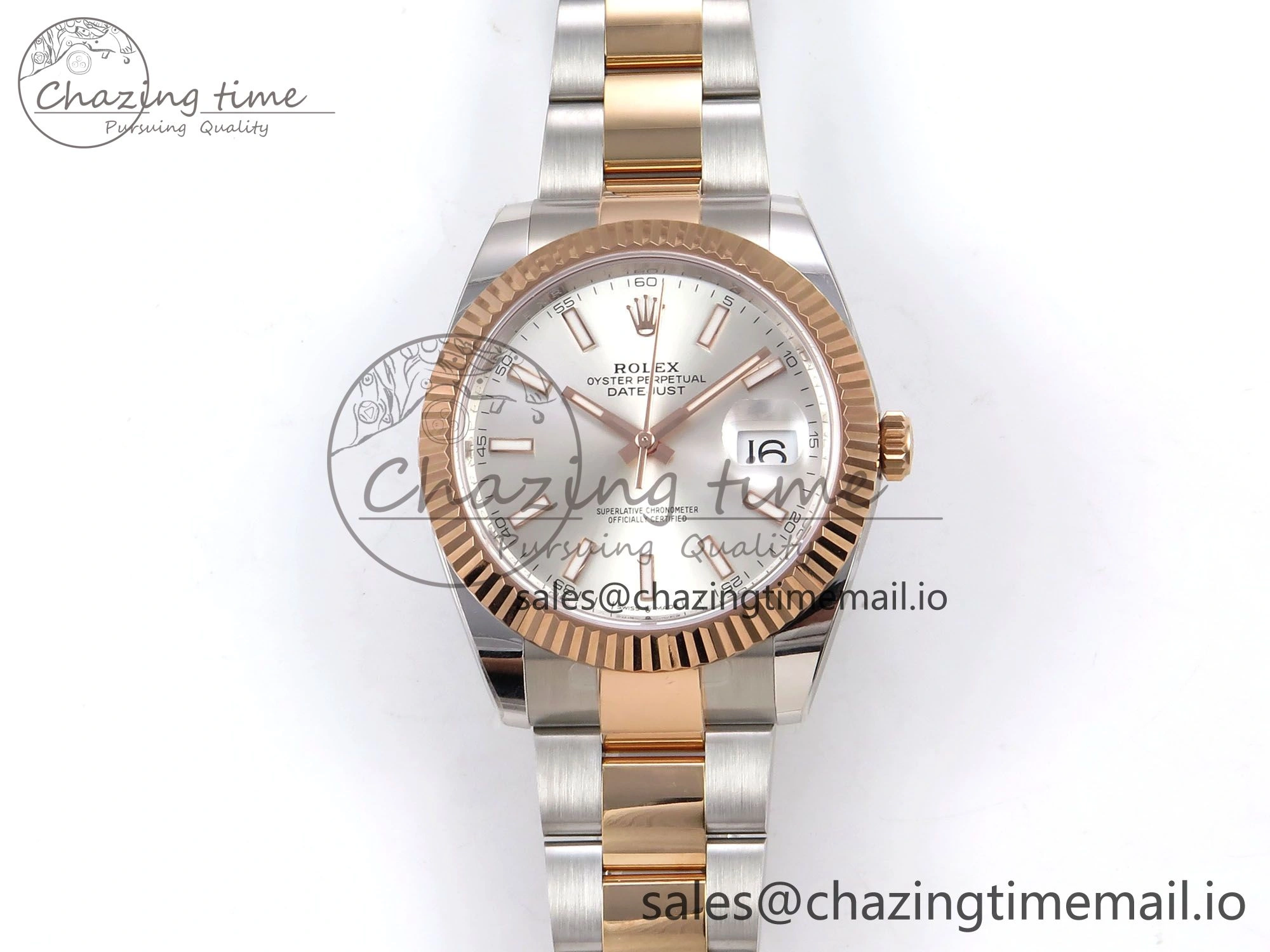 DateJust 41 126331 ARF 1:1 Best Edition 904L Steel Silver Dial on SS RG Oyster Bracelet SH3235（Gain Weight） Modern 1101